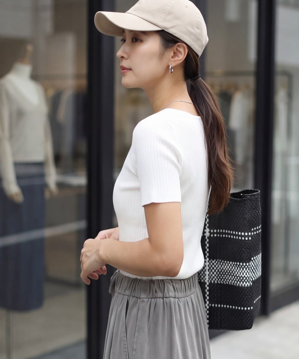 着用イメージ 163cm ホワイト