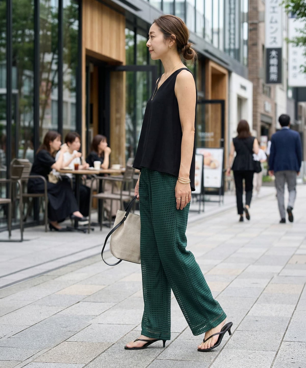 着用イメージ 163cm ダークグリーン S