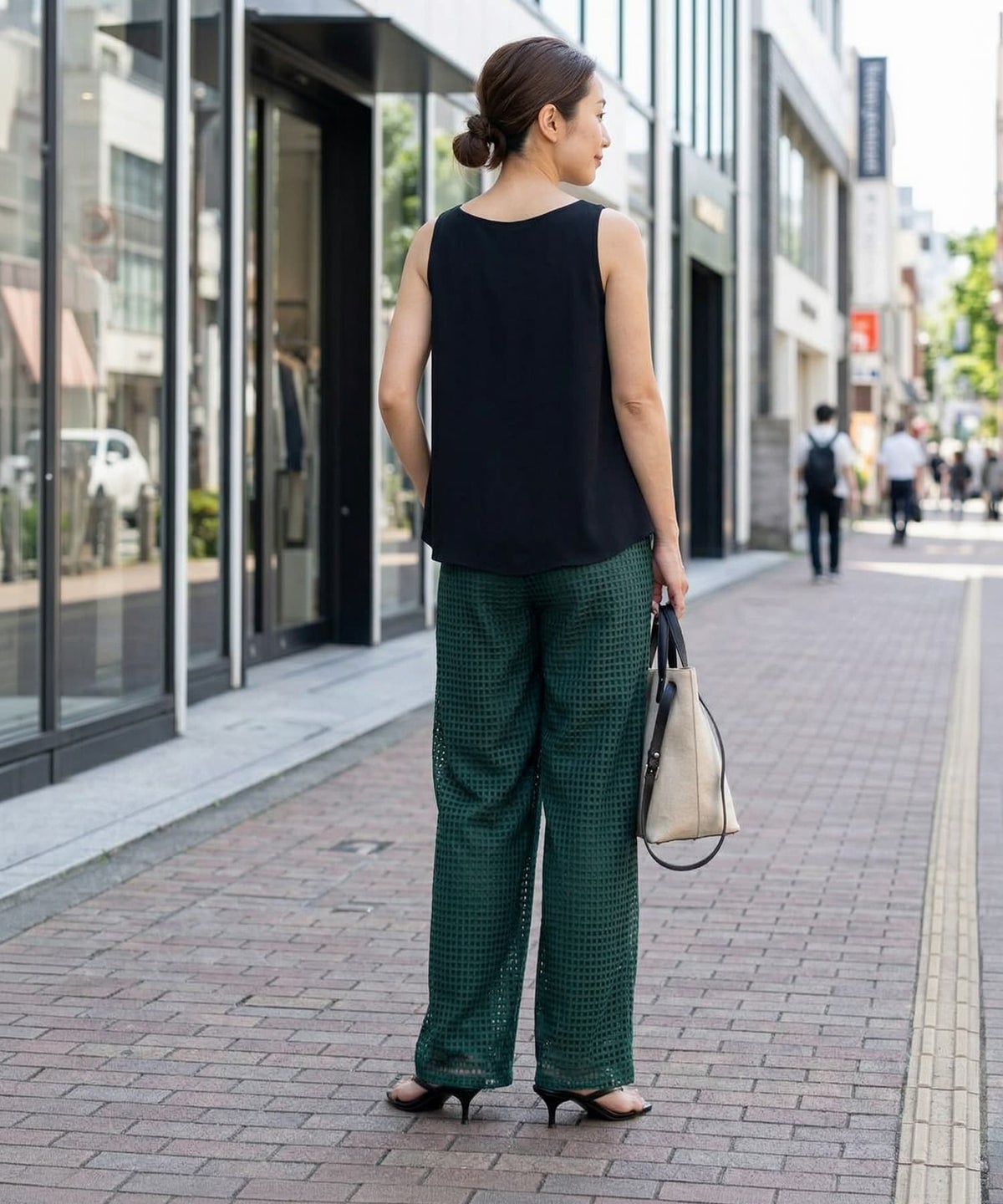 着用イメージ 163cm ダークグリーン S