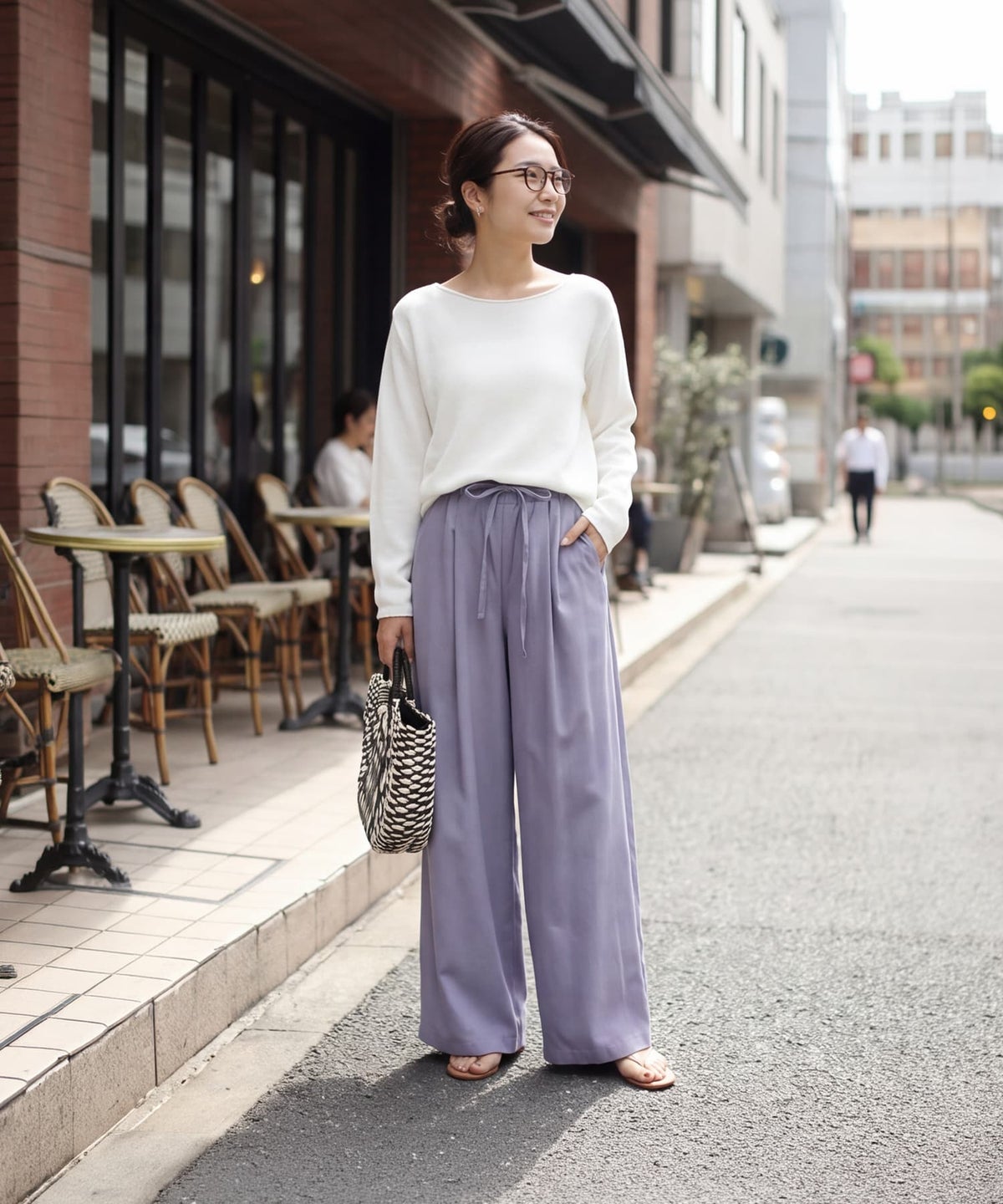 着用イメージ 163cm ホワイト