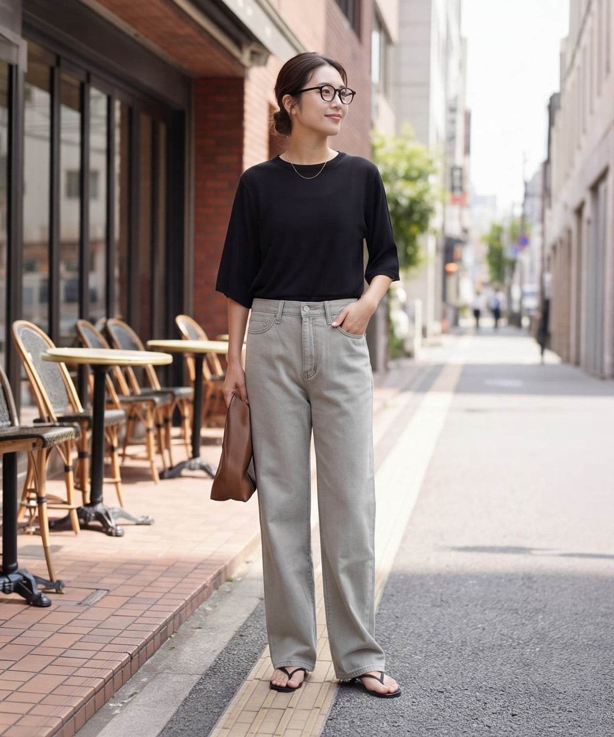 着用イメージ 163cm ブラック