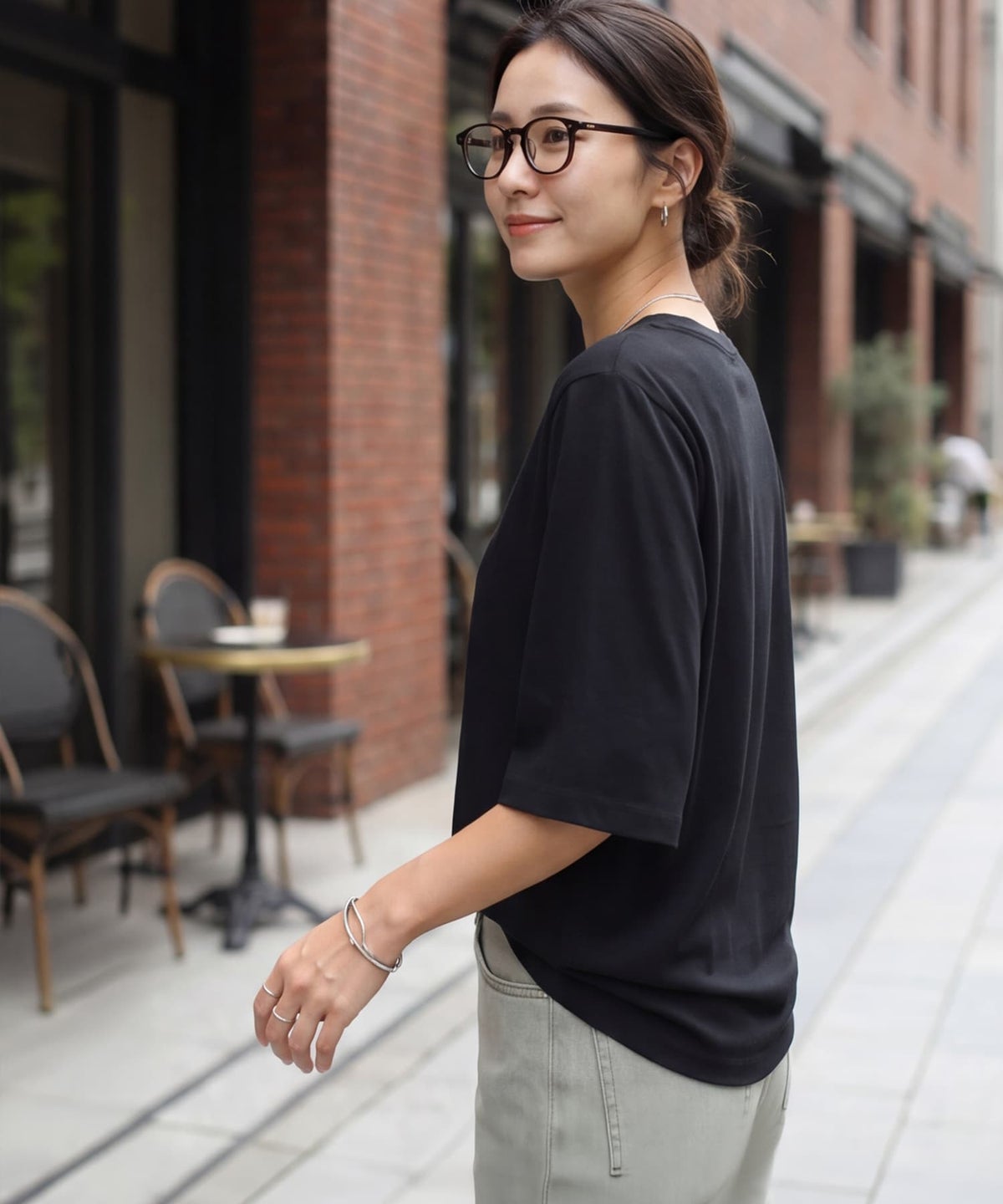 着用イメージ 163cm ブラック