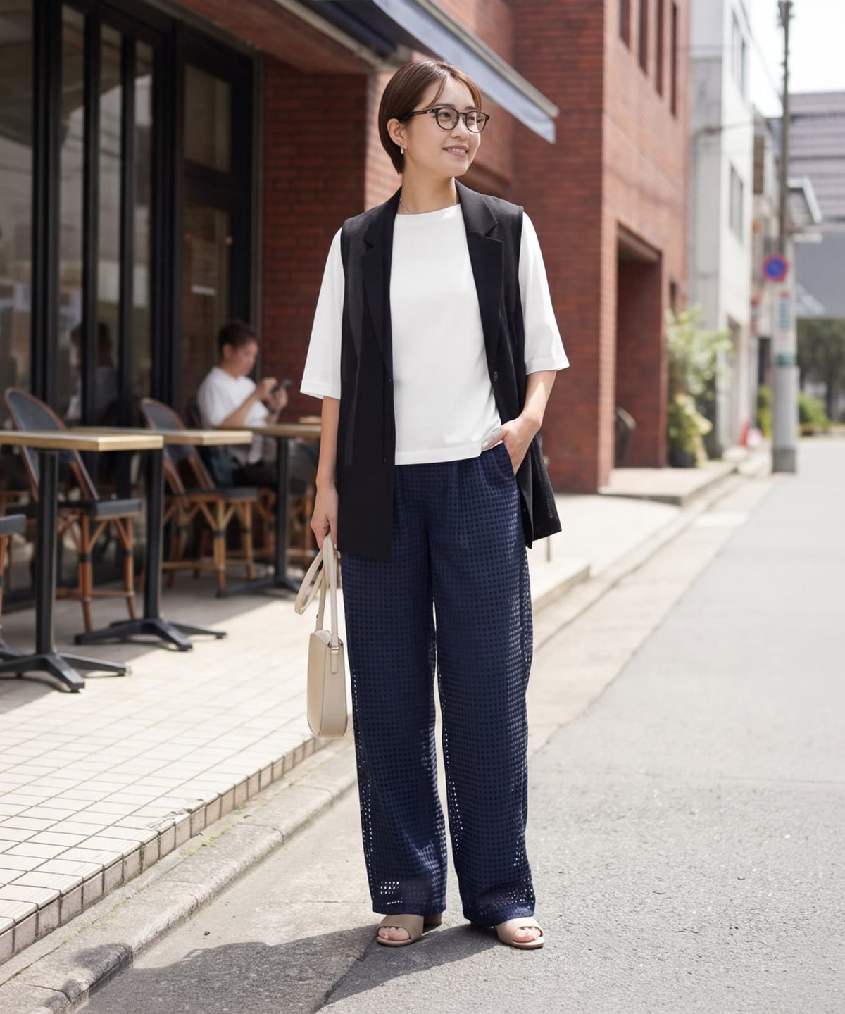 着用イメージ 163cm ホワイト