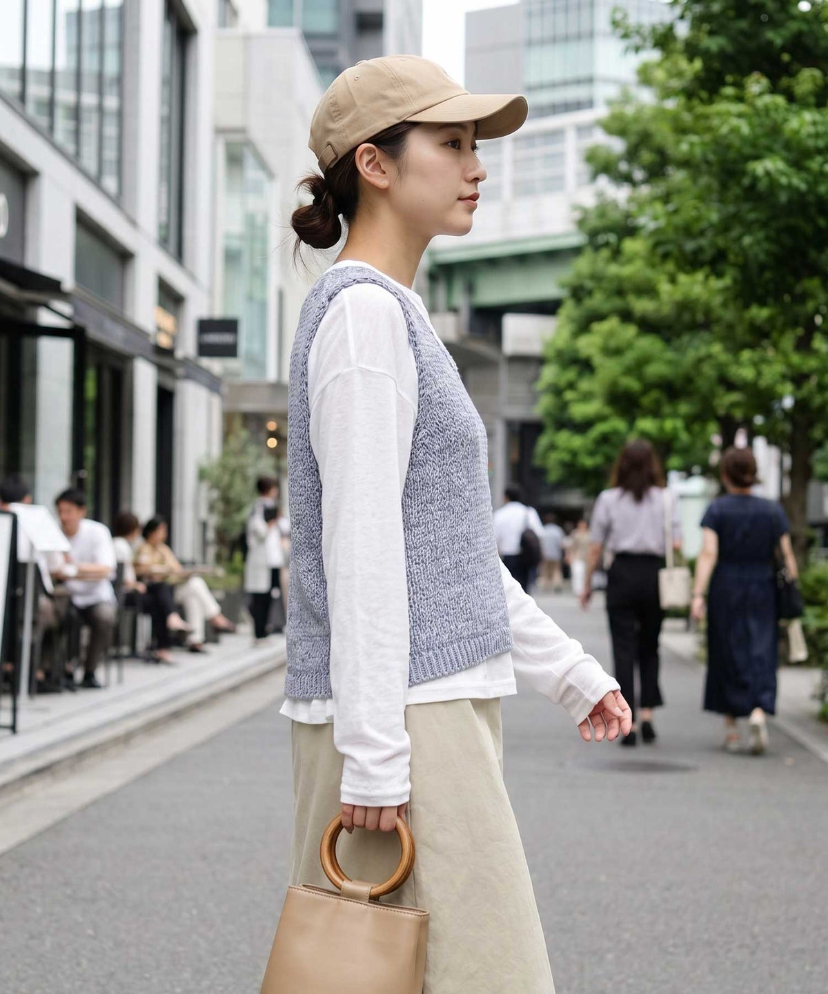 着用イメージ 163cm ニュアンスブルー