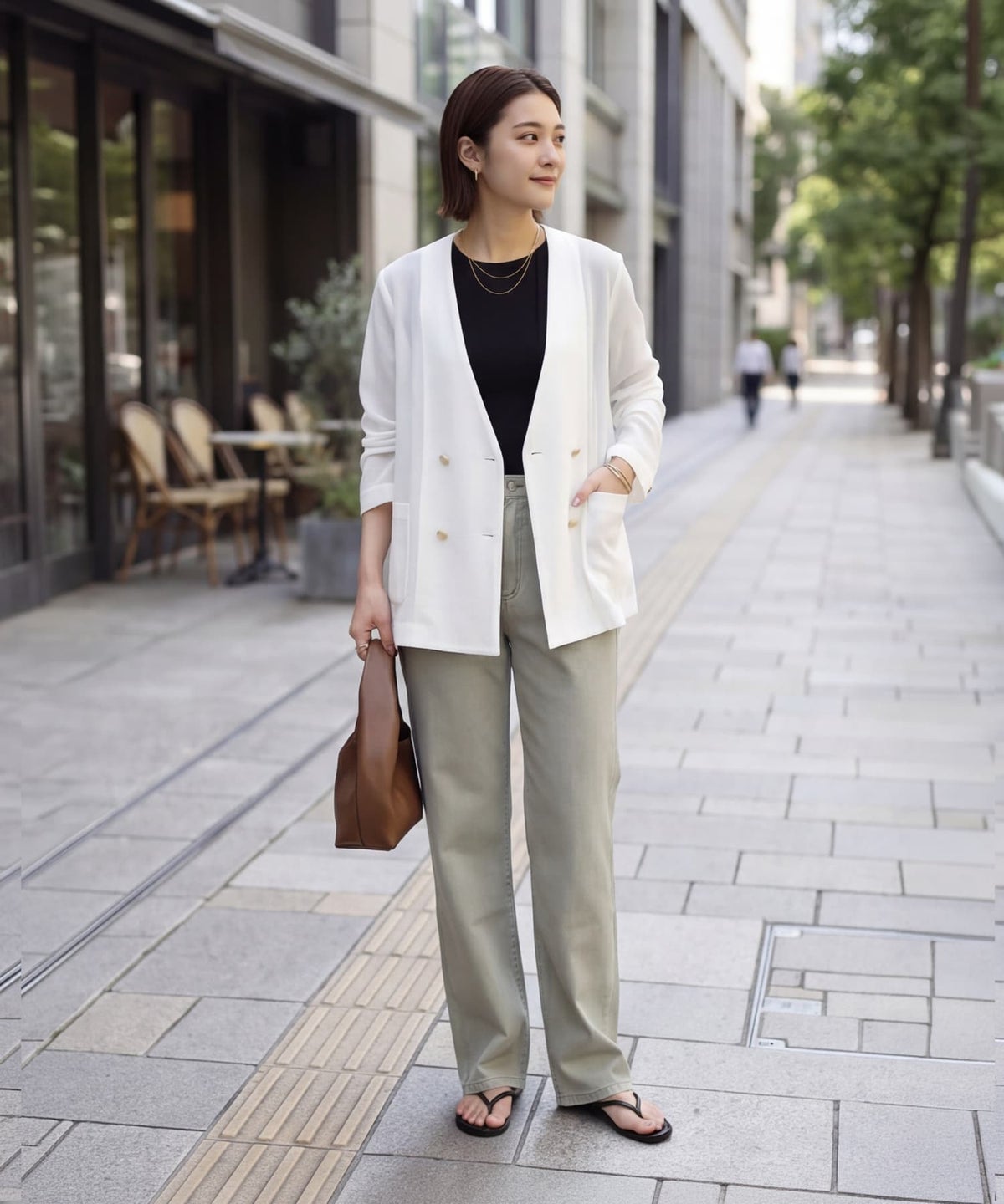 着用イメージ 163cm オフホワイト