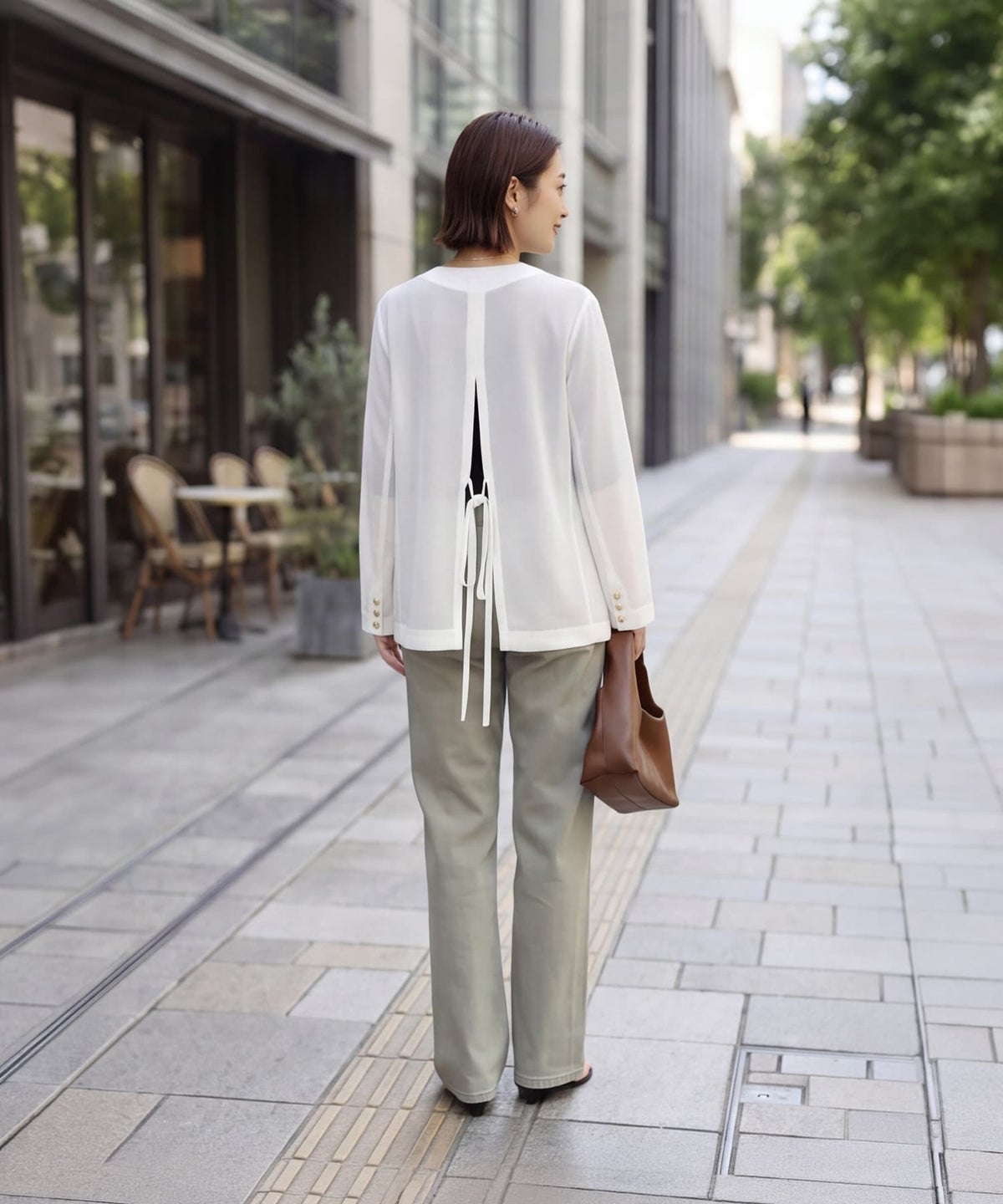 着用イメージ 163cm オフホワイト