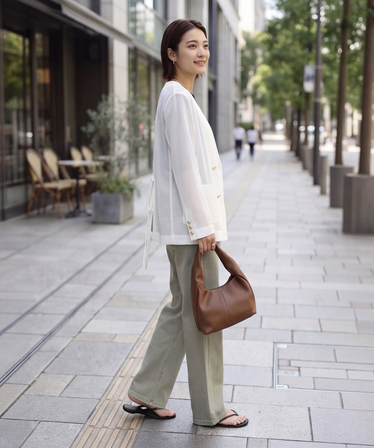 着用イメージ 163cm オフホワイト