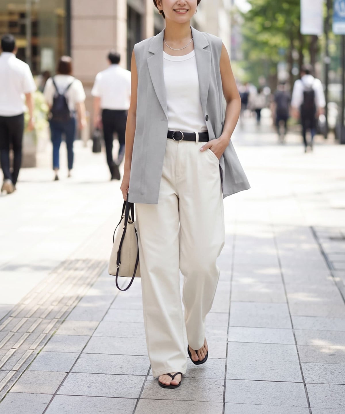 着用イメージ 163cm ライトグレー