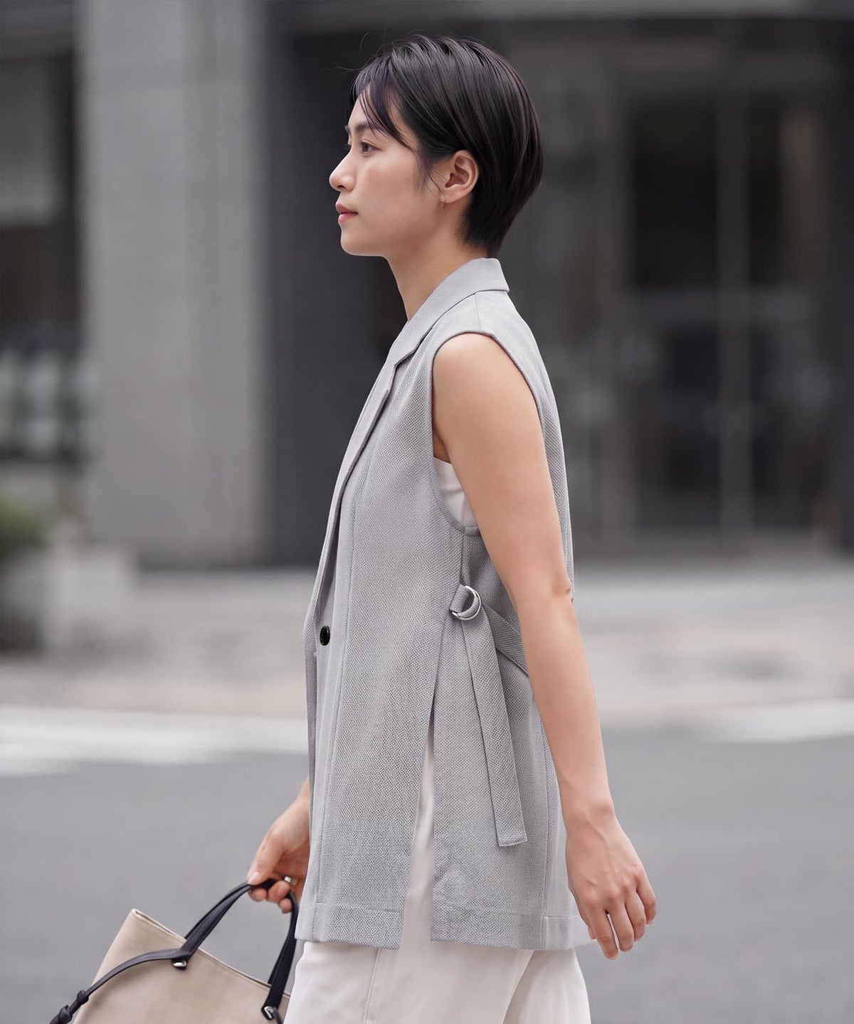 着用イメージ 163cm ライトグレー