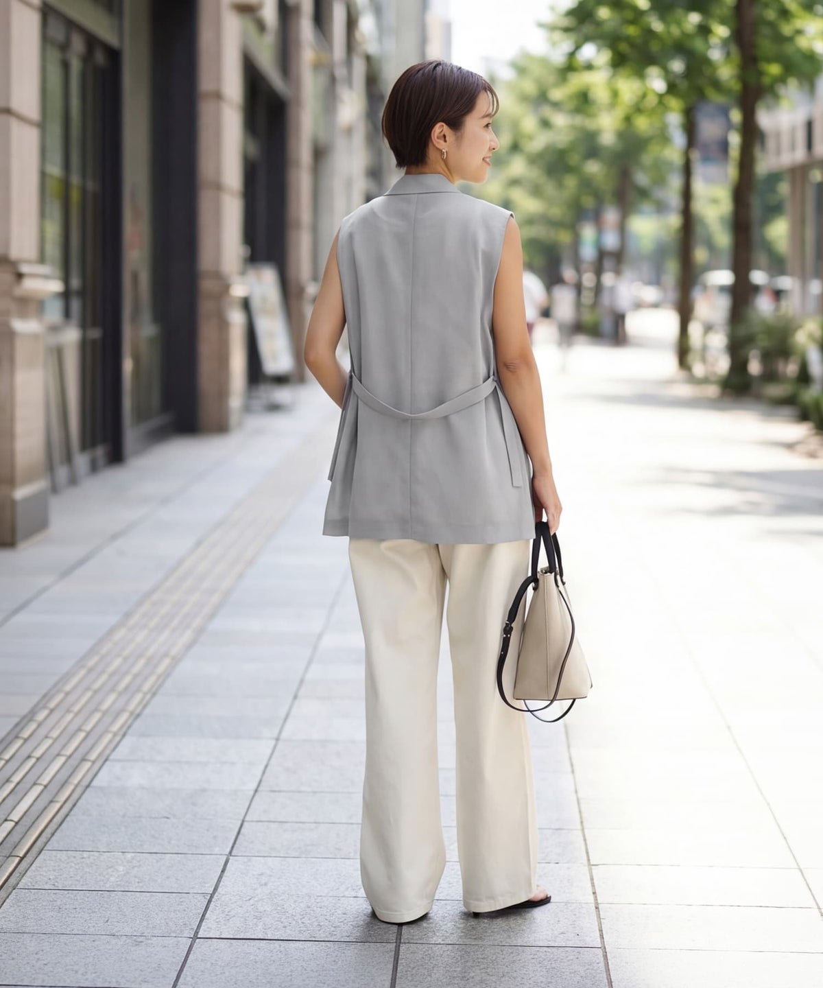 着用イメージ 163cm ライトグレー