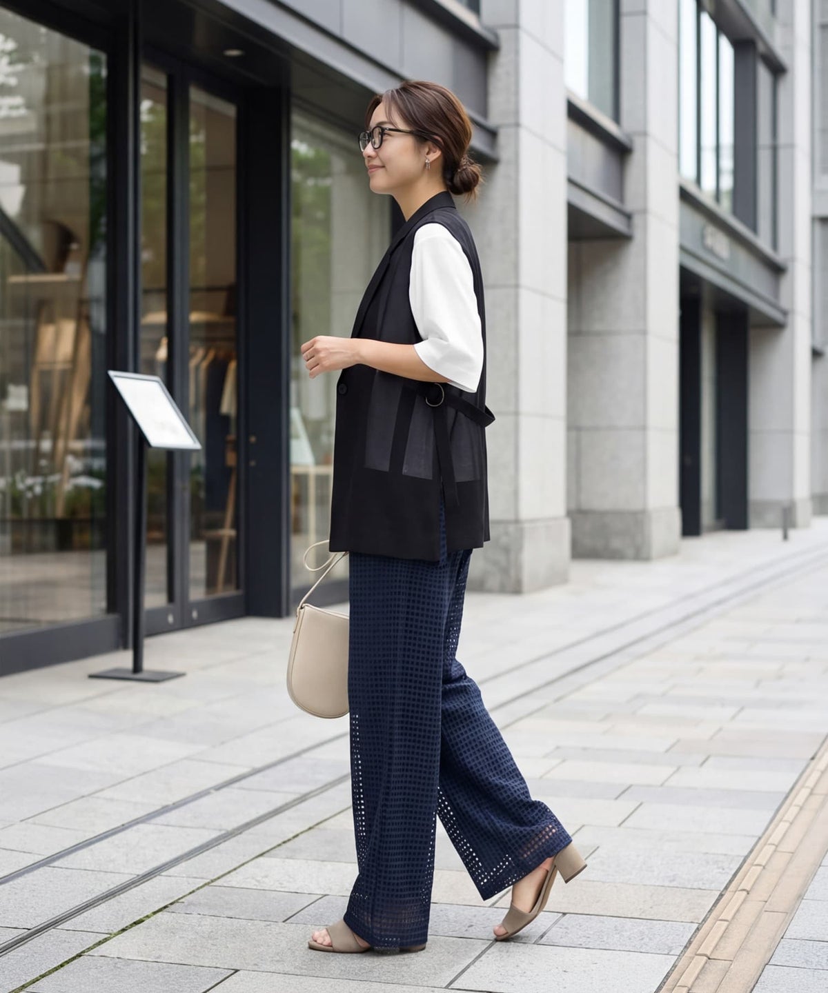 着用イメージ 163cm ブラック