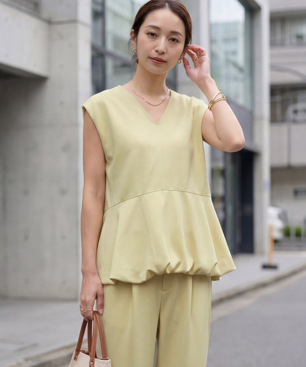 着用イメージ 163cm ライトイエロー