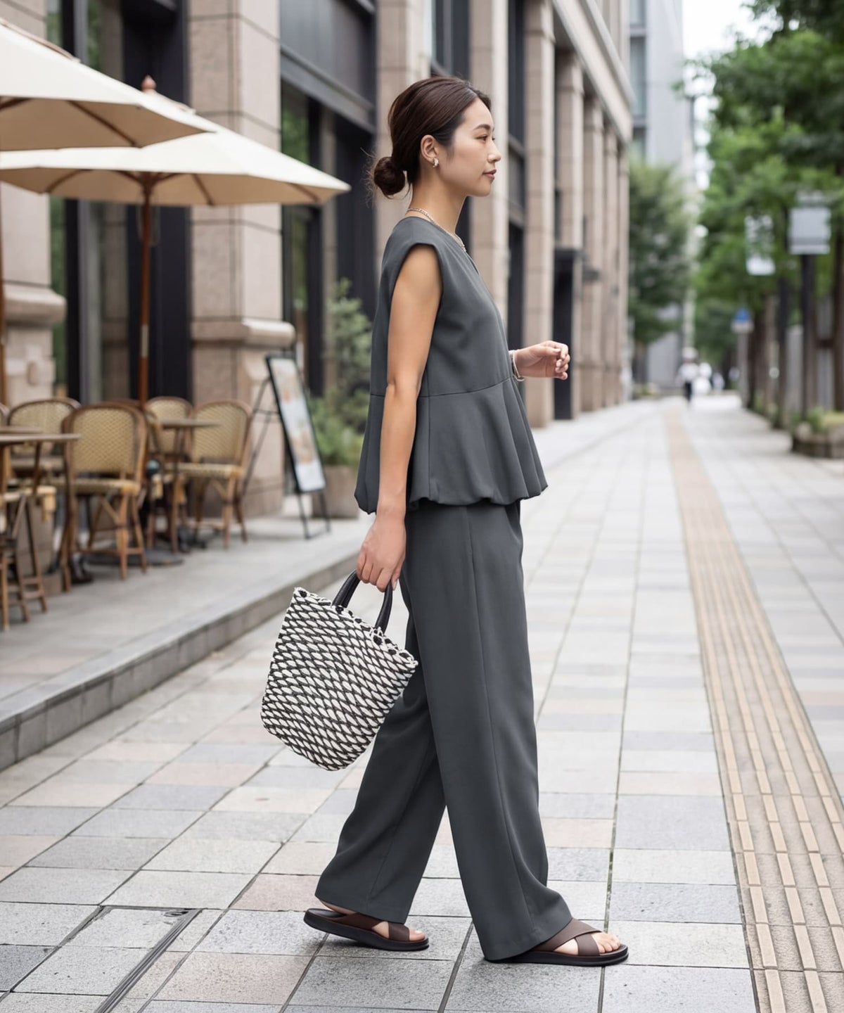 着用イメージ 163cm チャコール