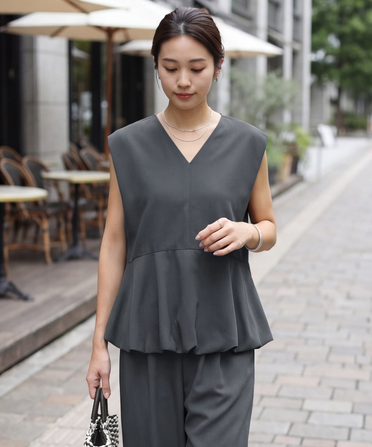 着用イメージ 163cm チャコール