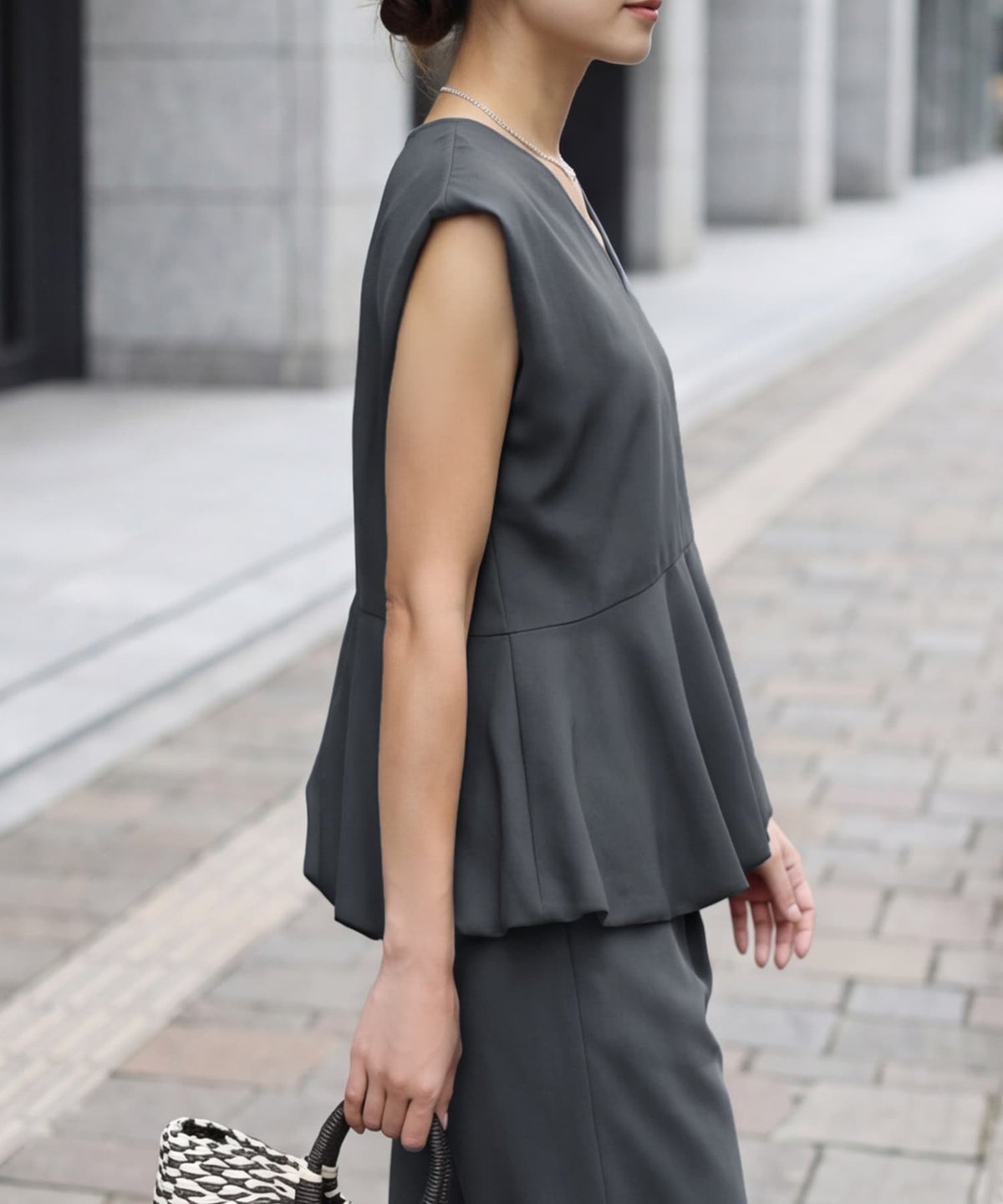 着用イメージ 163cm チャコール