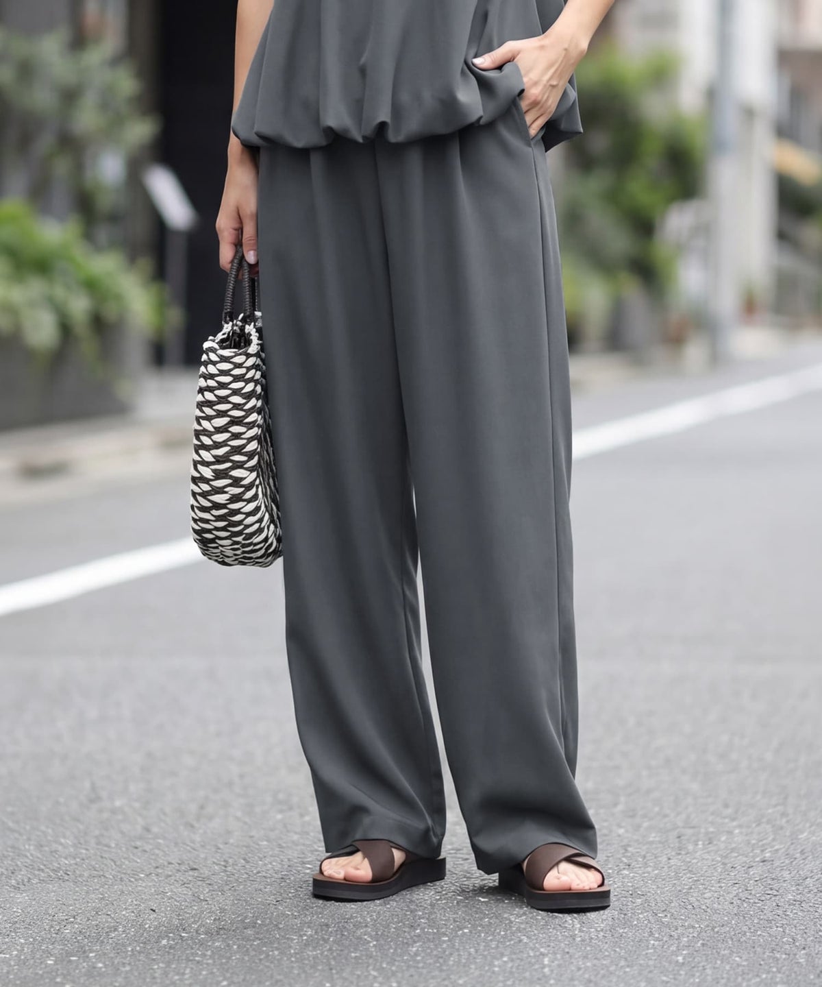 着用イメージ 163cm チャコール