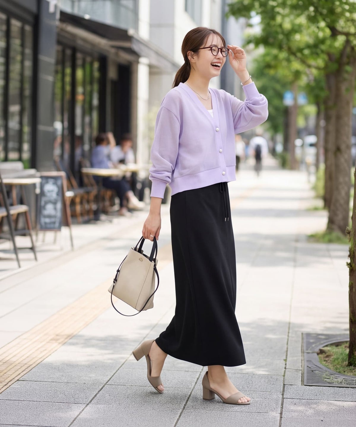 着用イメージ 163cm ラベンダー