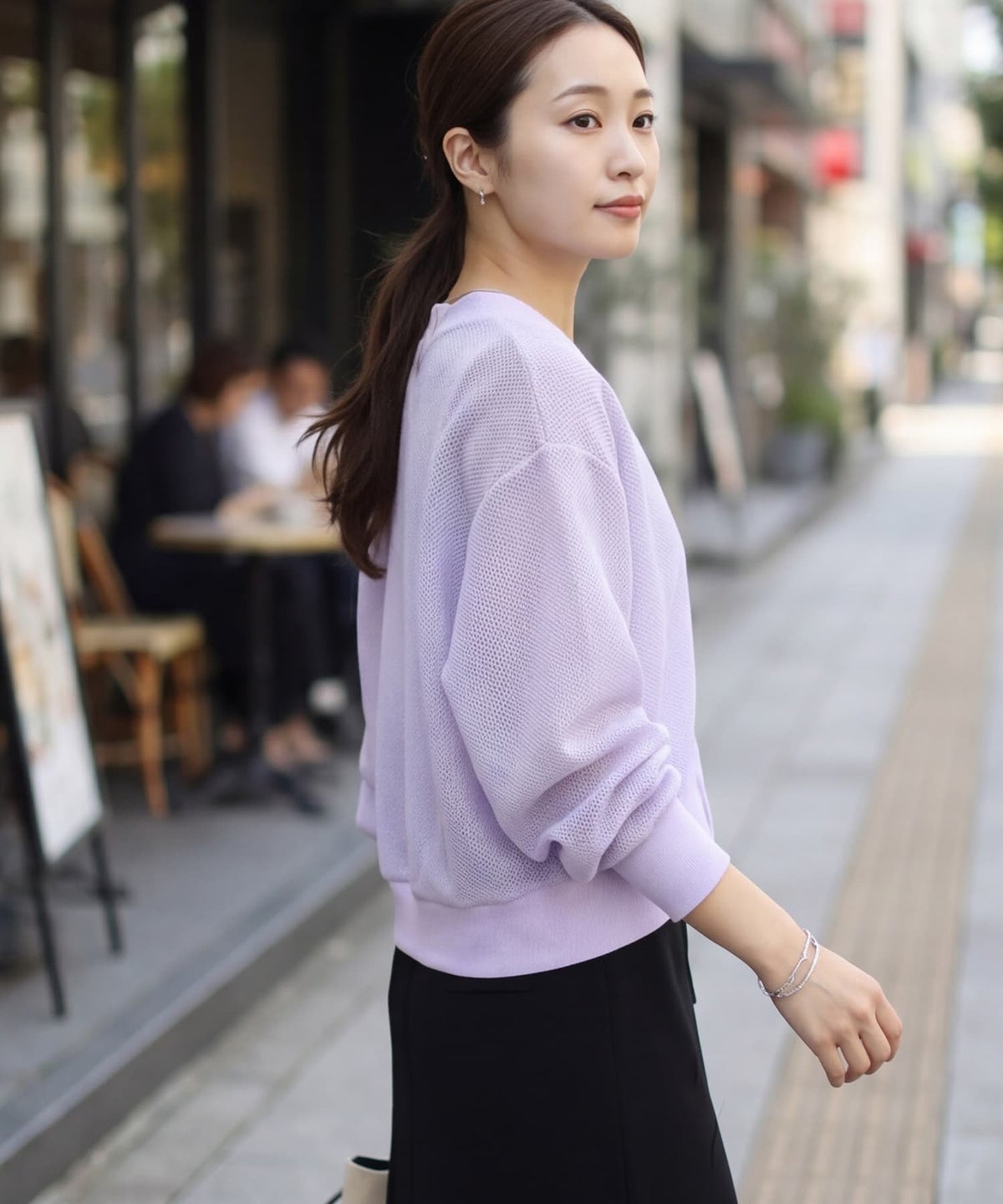 着用イメージ 163cm ラベンダー