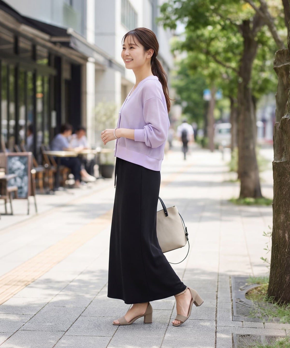 着用イメージ 163cm ラベンダー