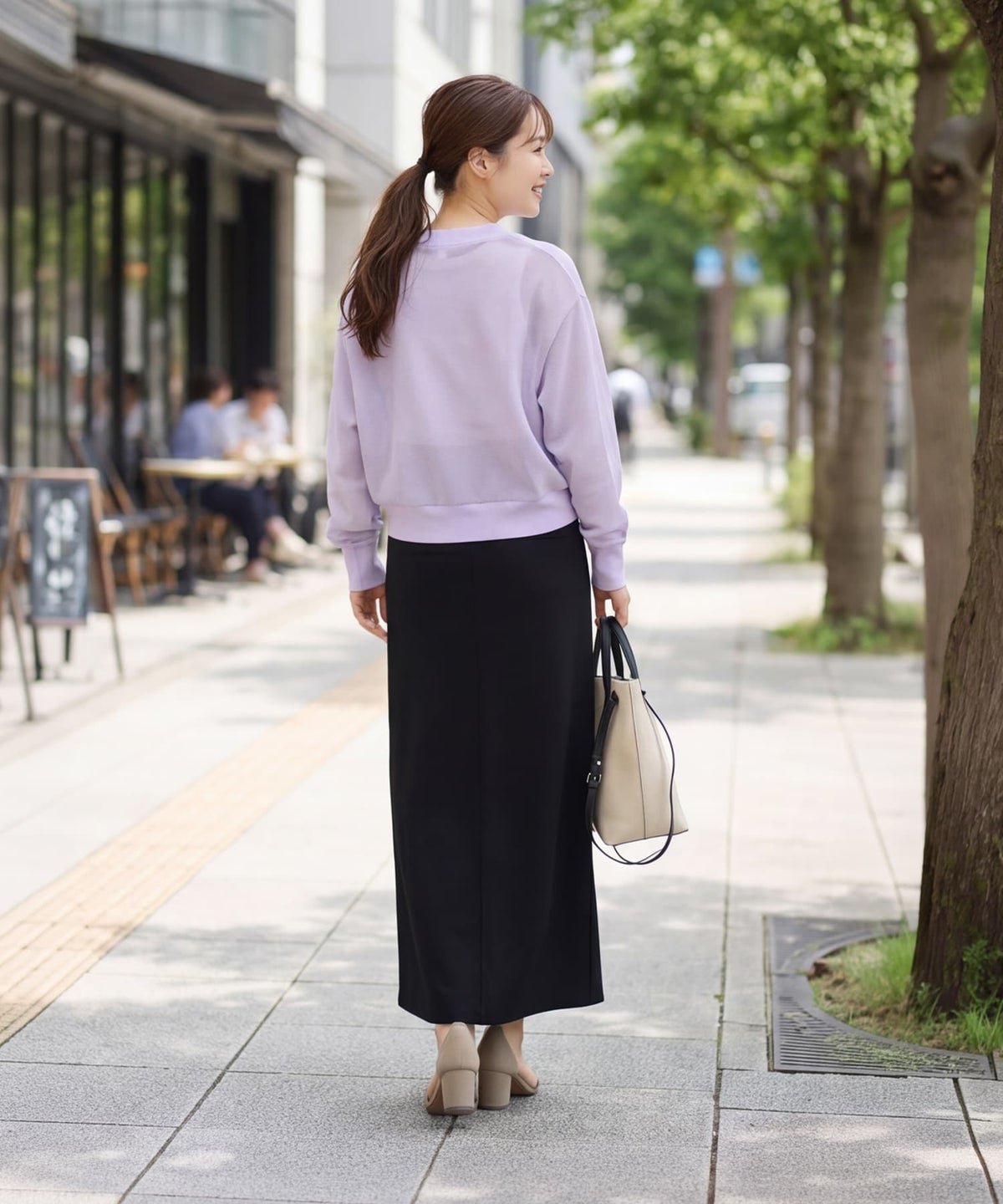 着用イメージ 163cm ラベンダー