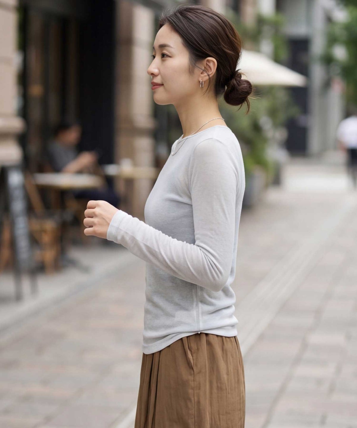 着用イメージ 163cm エアリーグレー