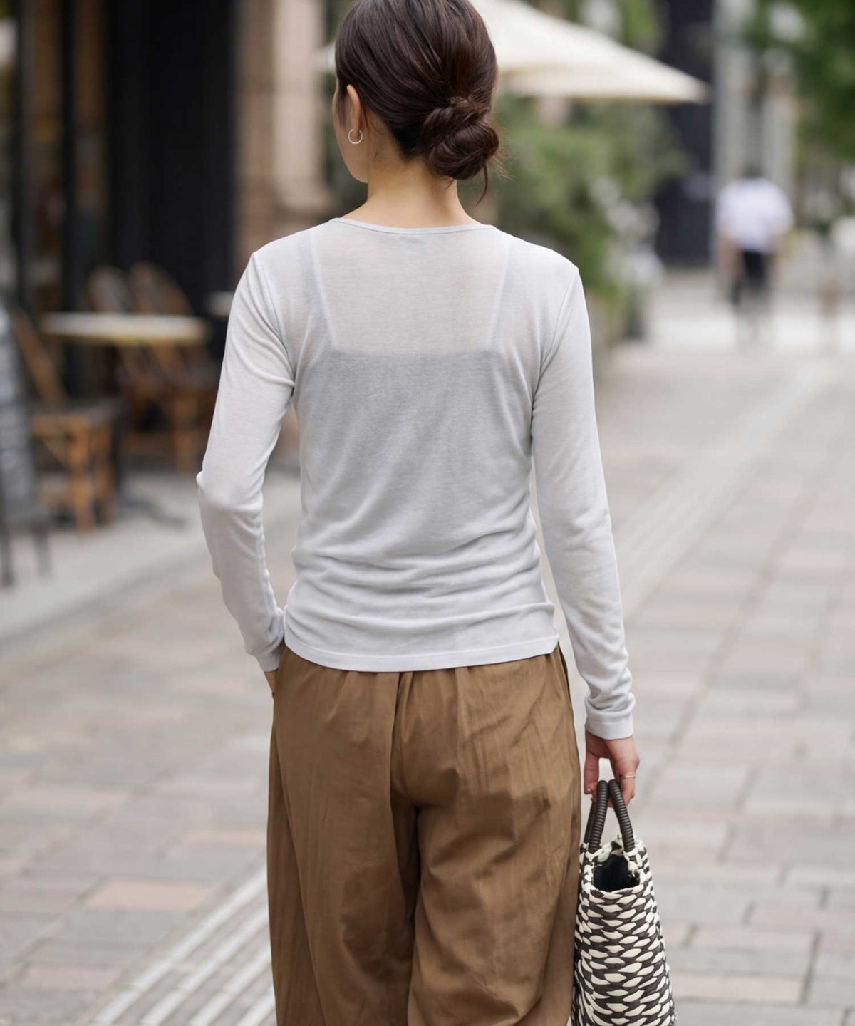 着用イメージ 163cm エアリーグレー