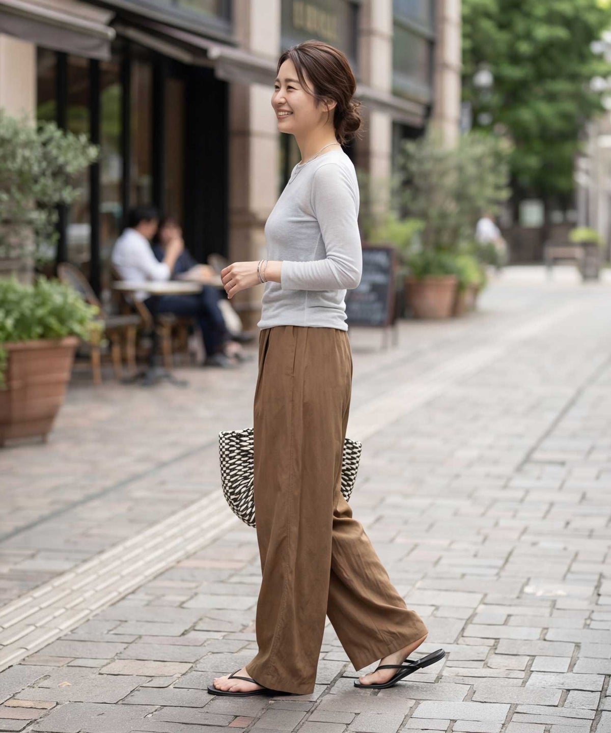 着用イメージ 163cm エアリーグレー