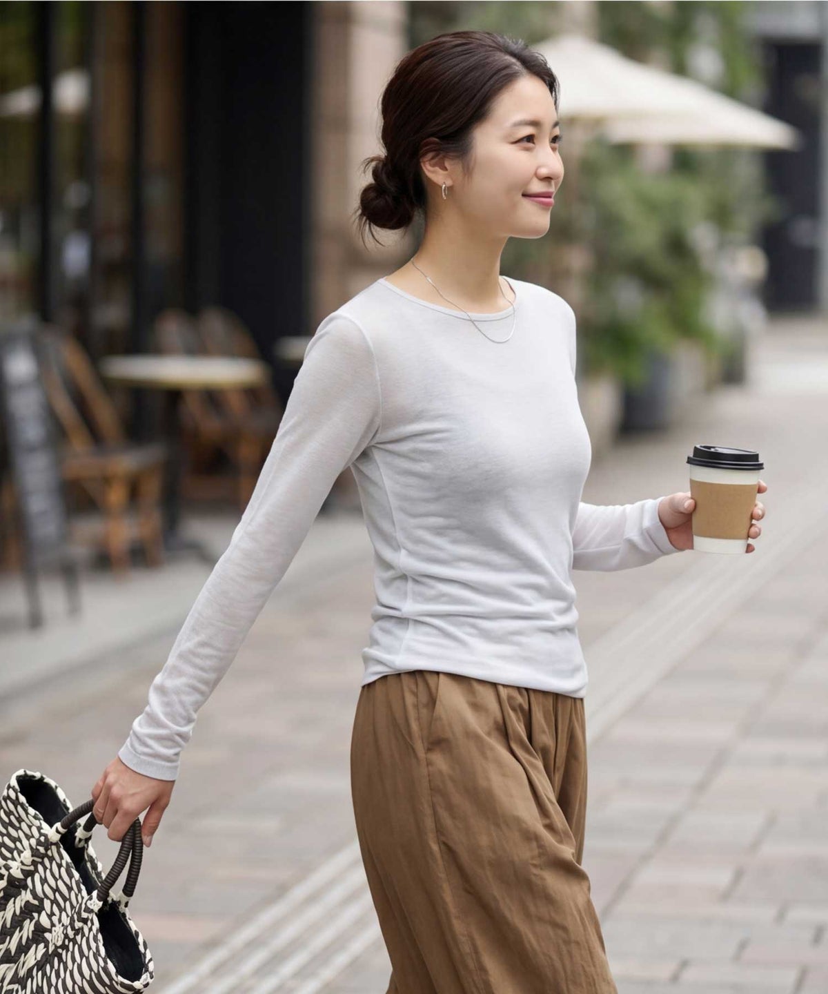 着用イメージ 163cm エアリーグレー