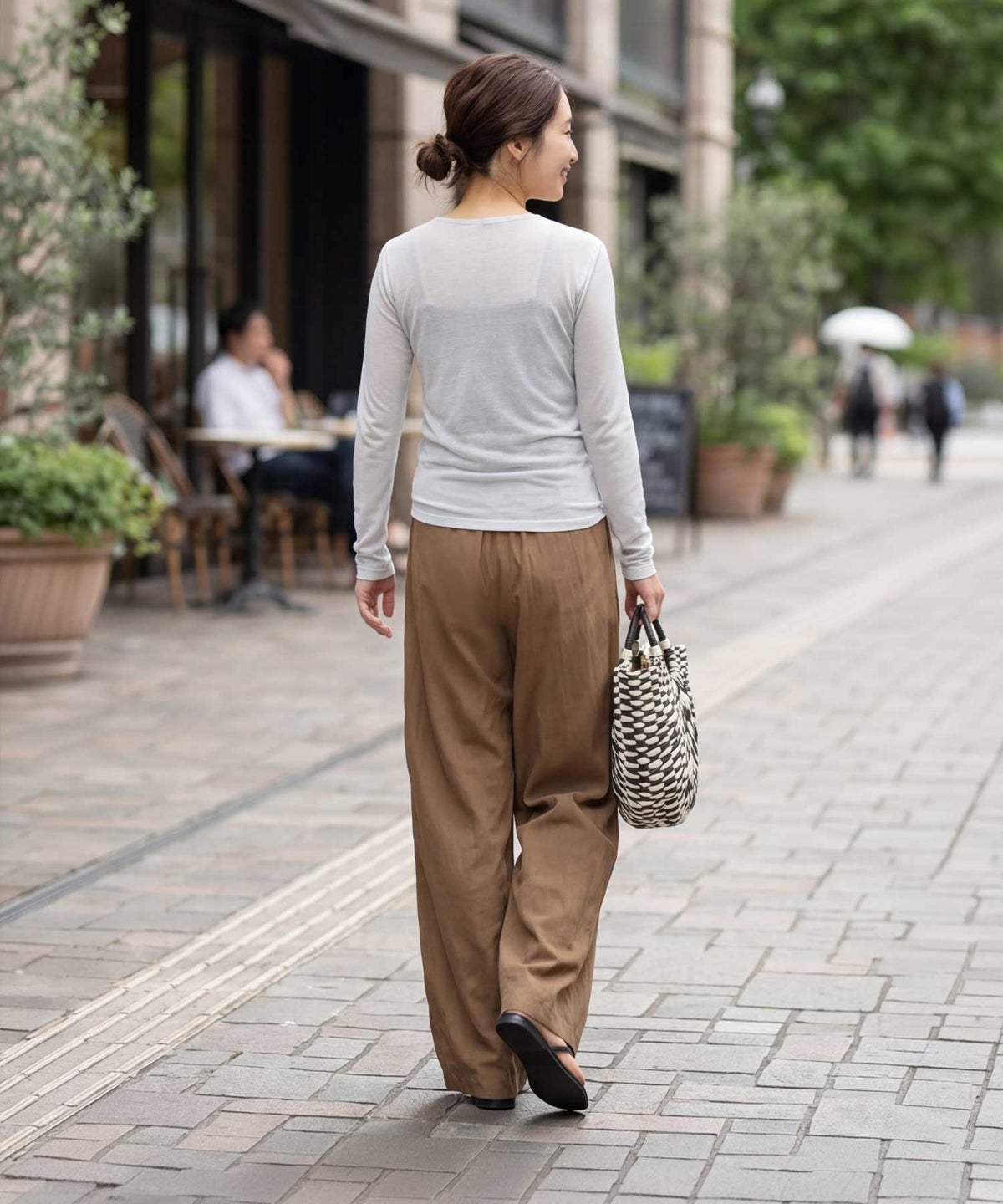 着用イメージ 163cm エアリーグレー