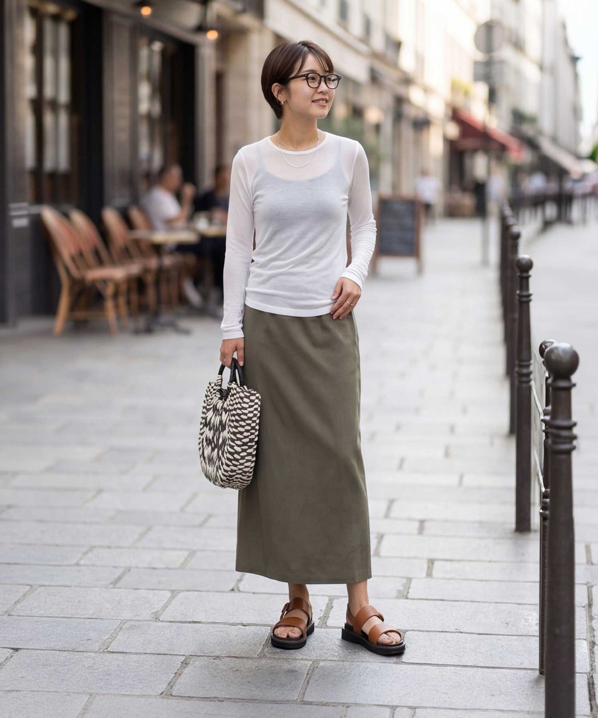 着用イメージ 163cm ホワイト