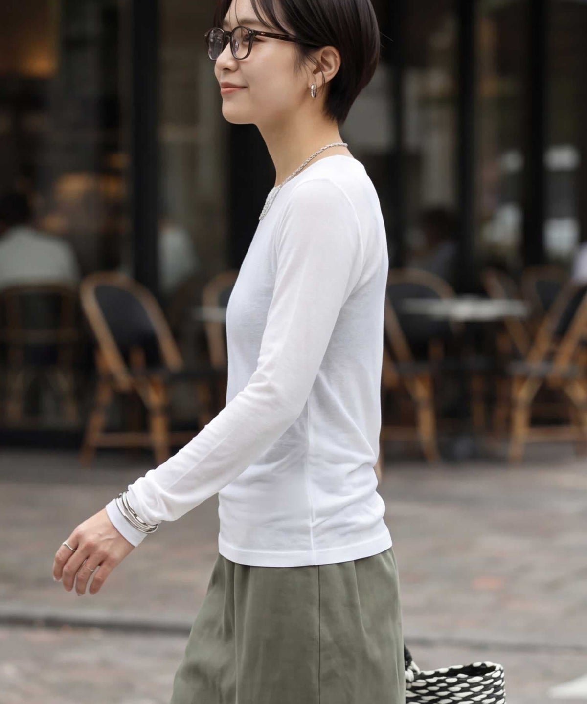 着用イメージ 163cm ホワイト