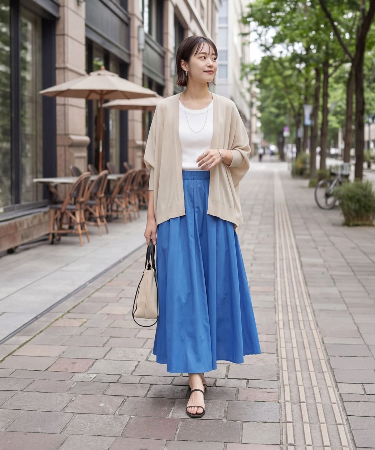 着用イメージ 163cm ライトベージュ