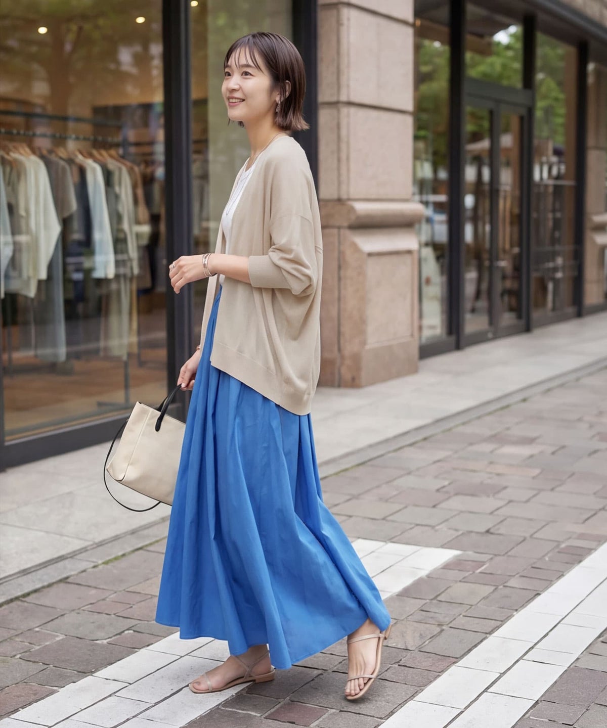 着用イメージ 163cm ライトベージュ