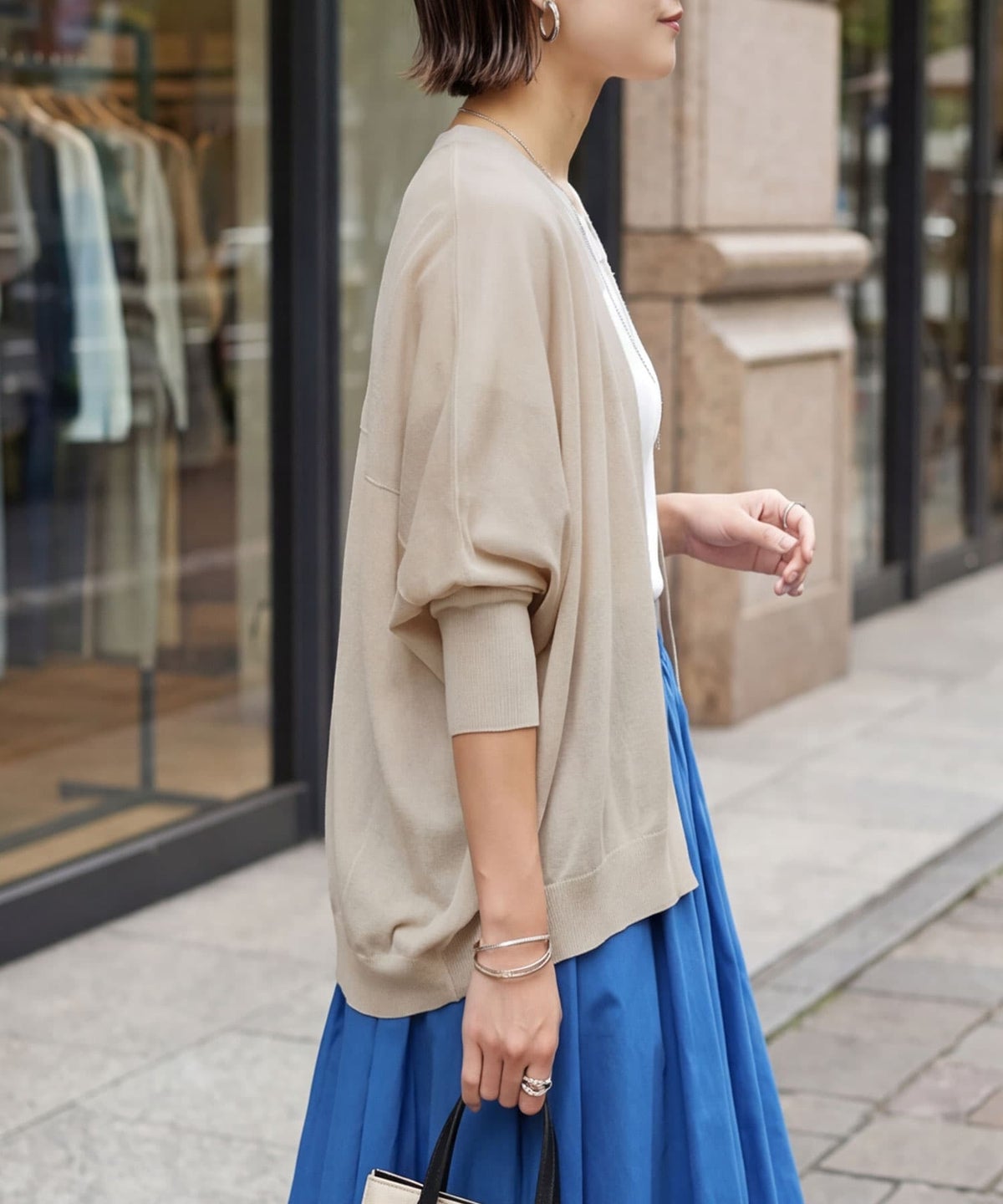 着用イメージ 163cm ライトベージュ