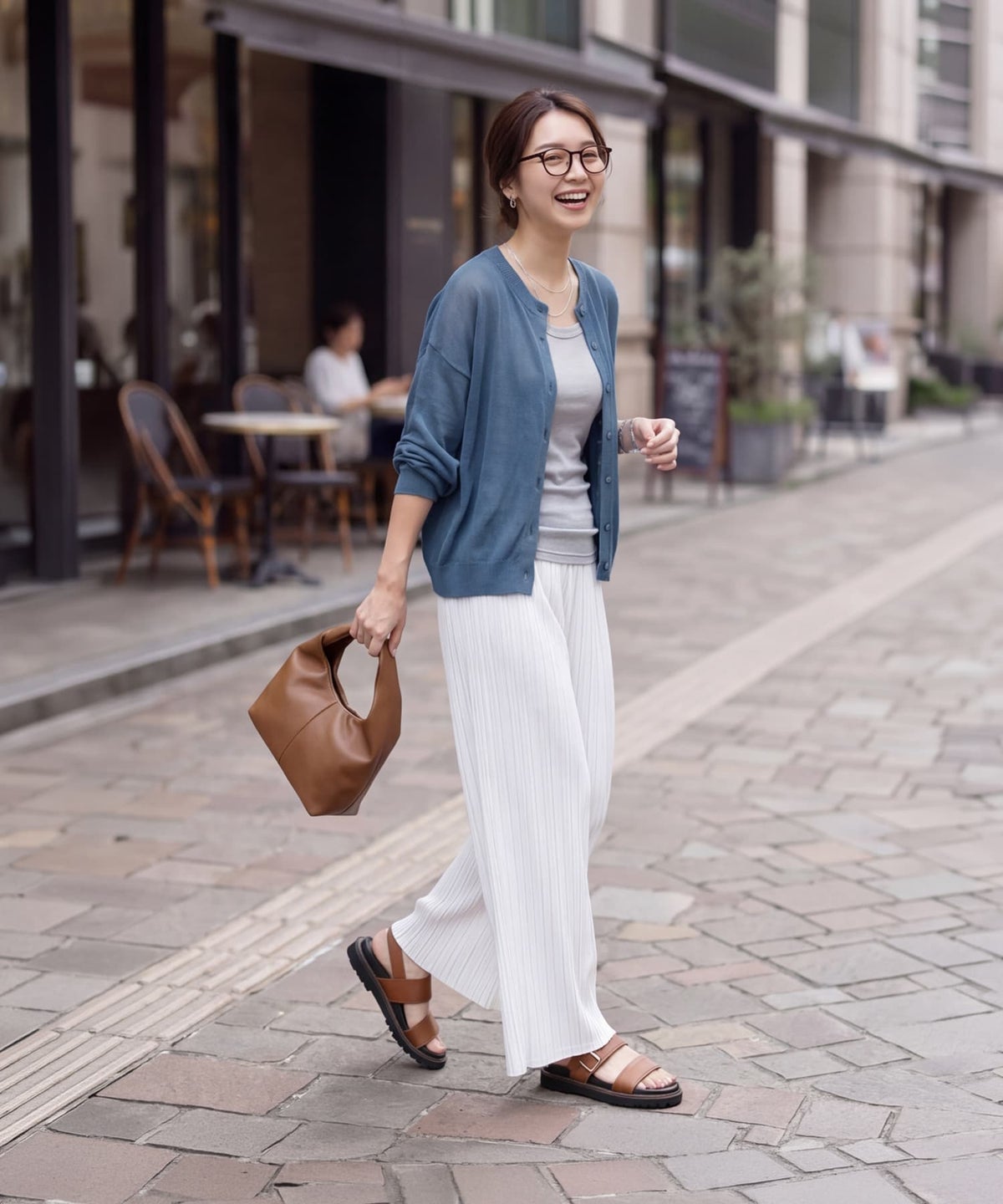 着用イメージ 163cm ブルー