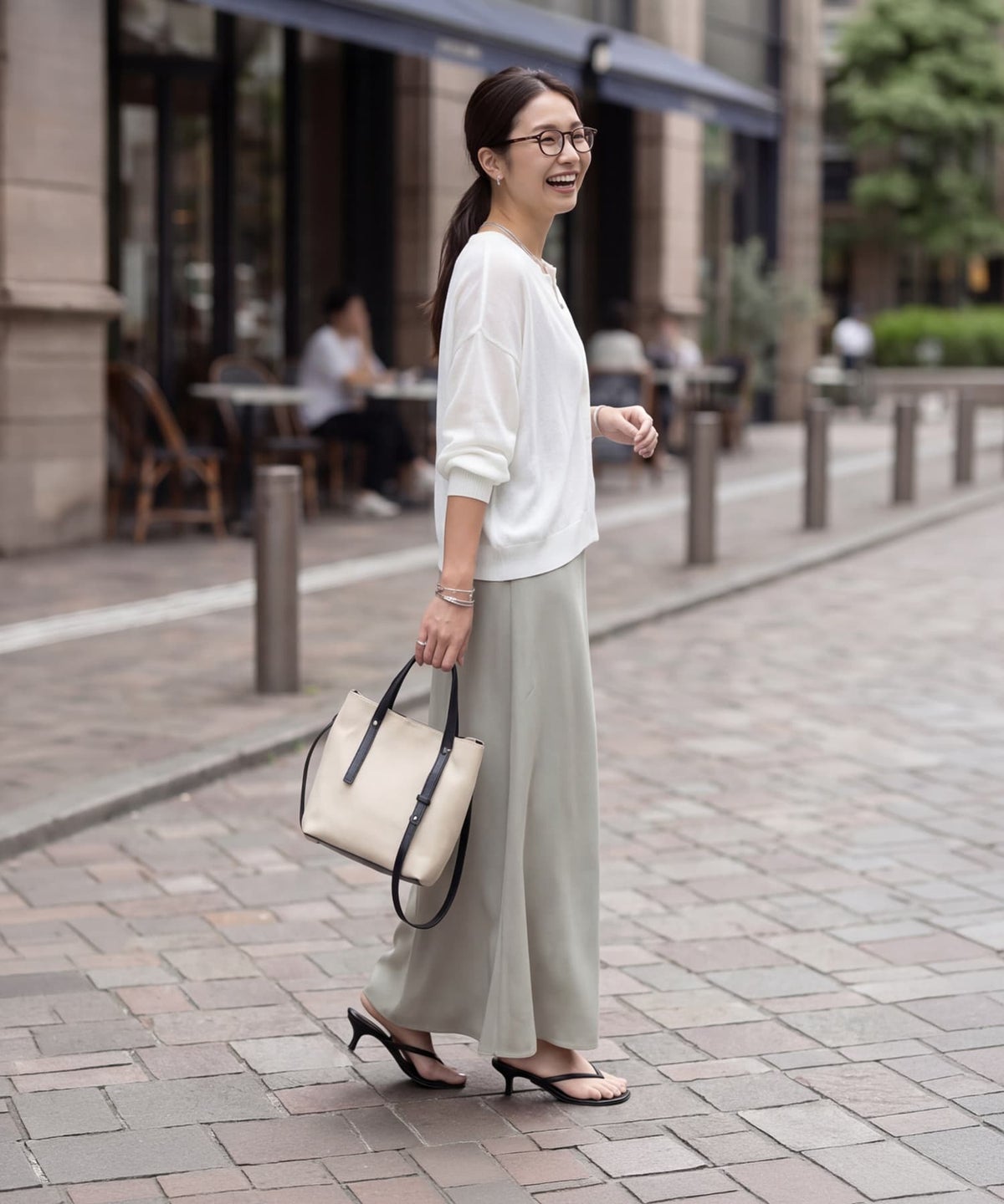 着用イメージ 163cm ホワイト