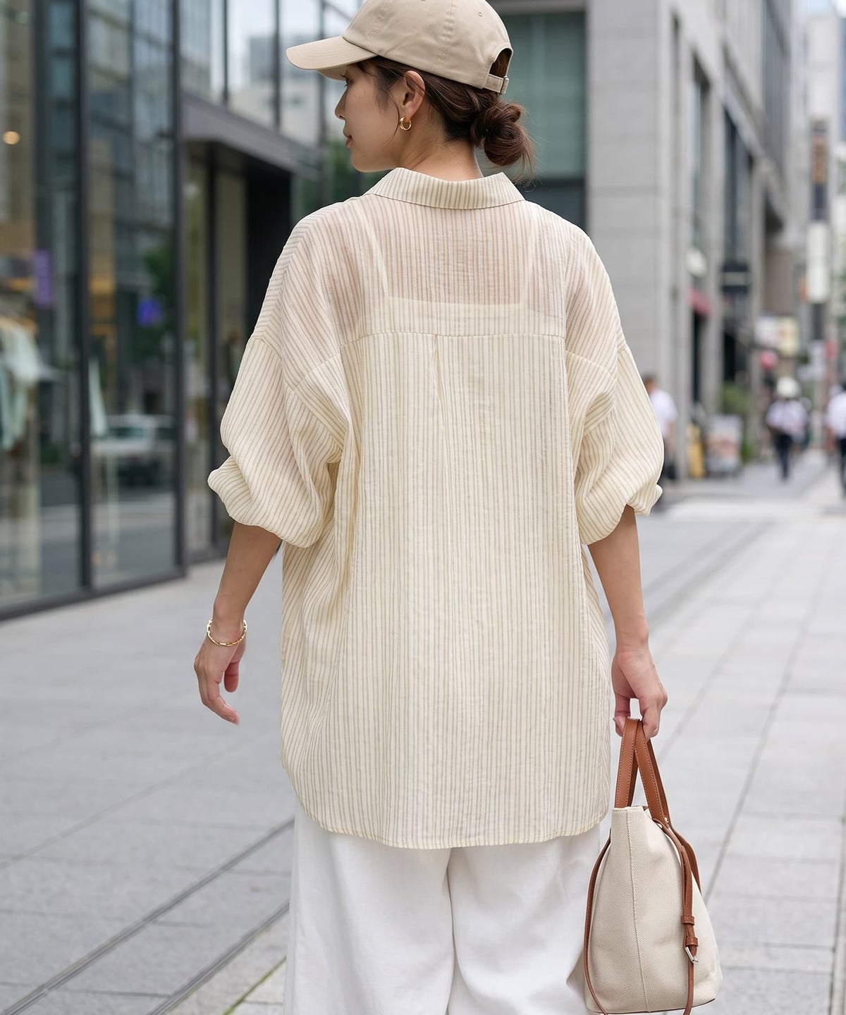 着用イメージ 163cm ベージュ