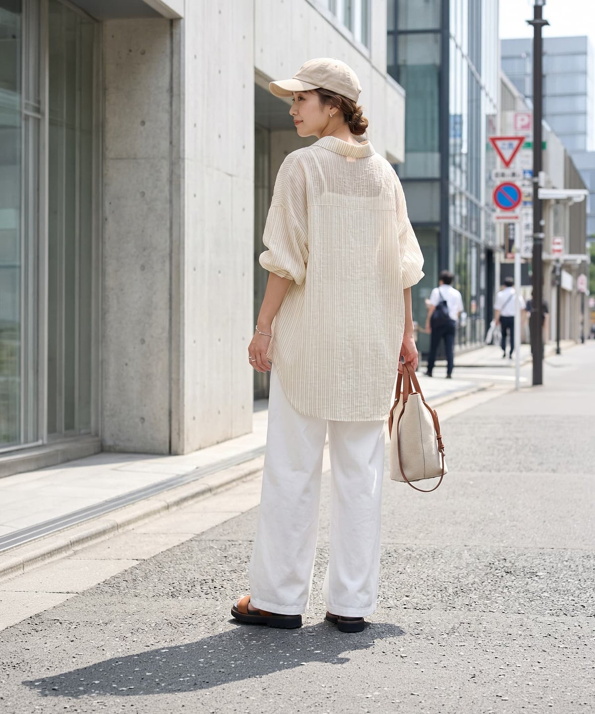 着用イメージ 163cm ベージュ