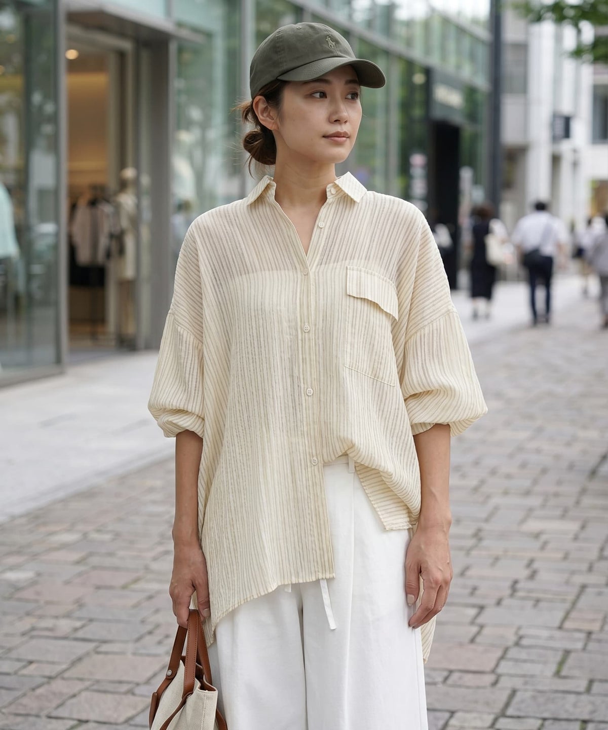 着用イメージ 163cm ベージュ