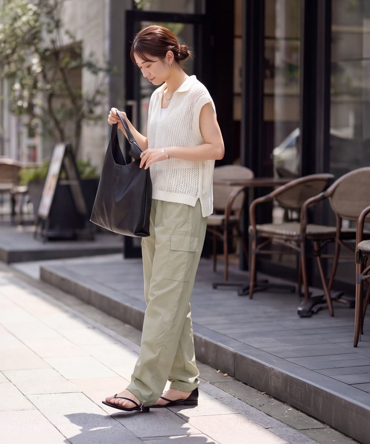 着用イメージ 163cm サンドベージュ