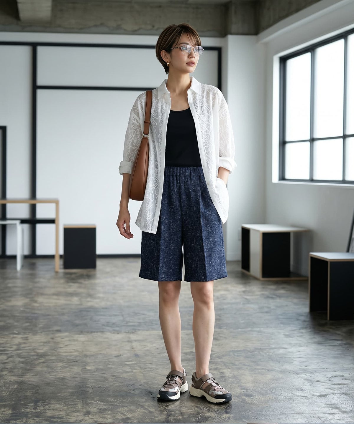 着用イメージ 170cm ネイビー