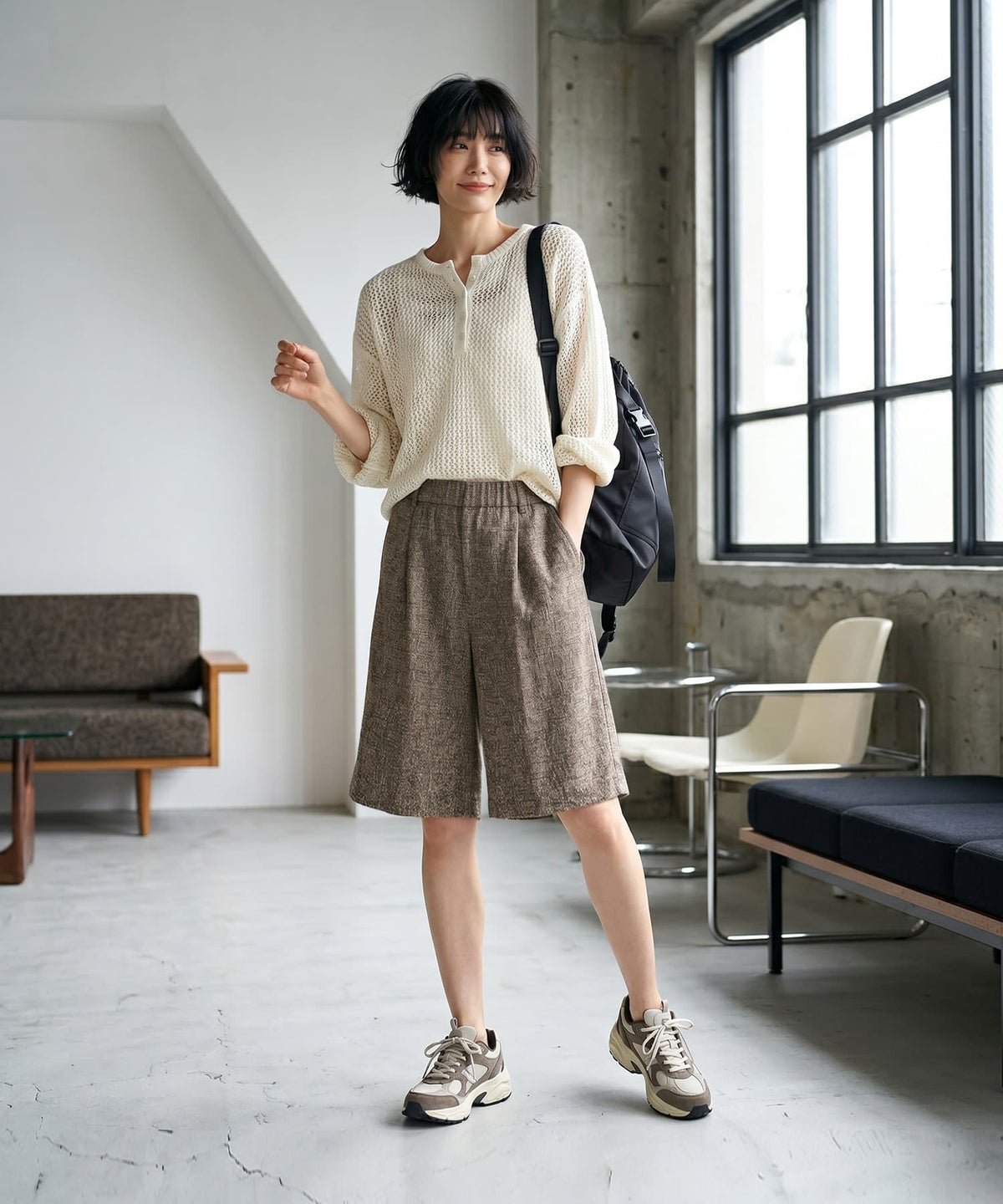 着用イメージ 170cm ブラウン