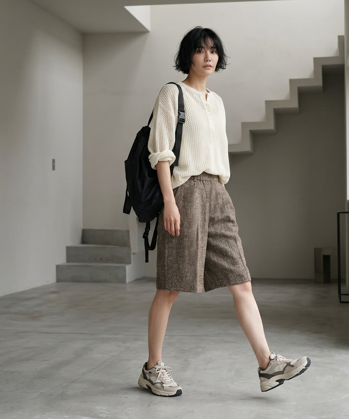 着用イメージ 170cm ブラウン