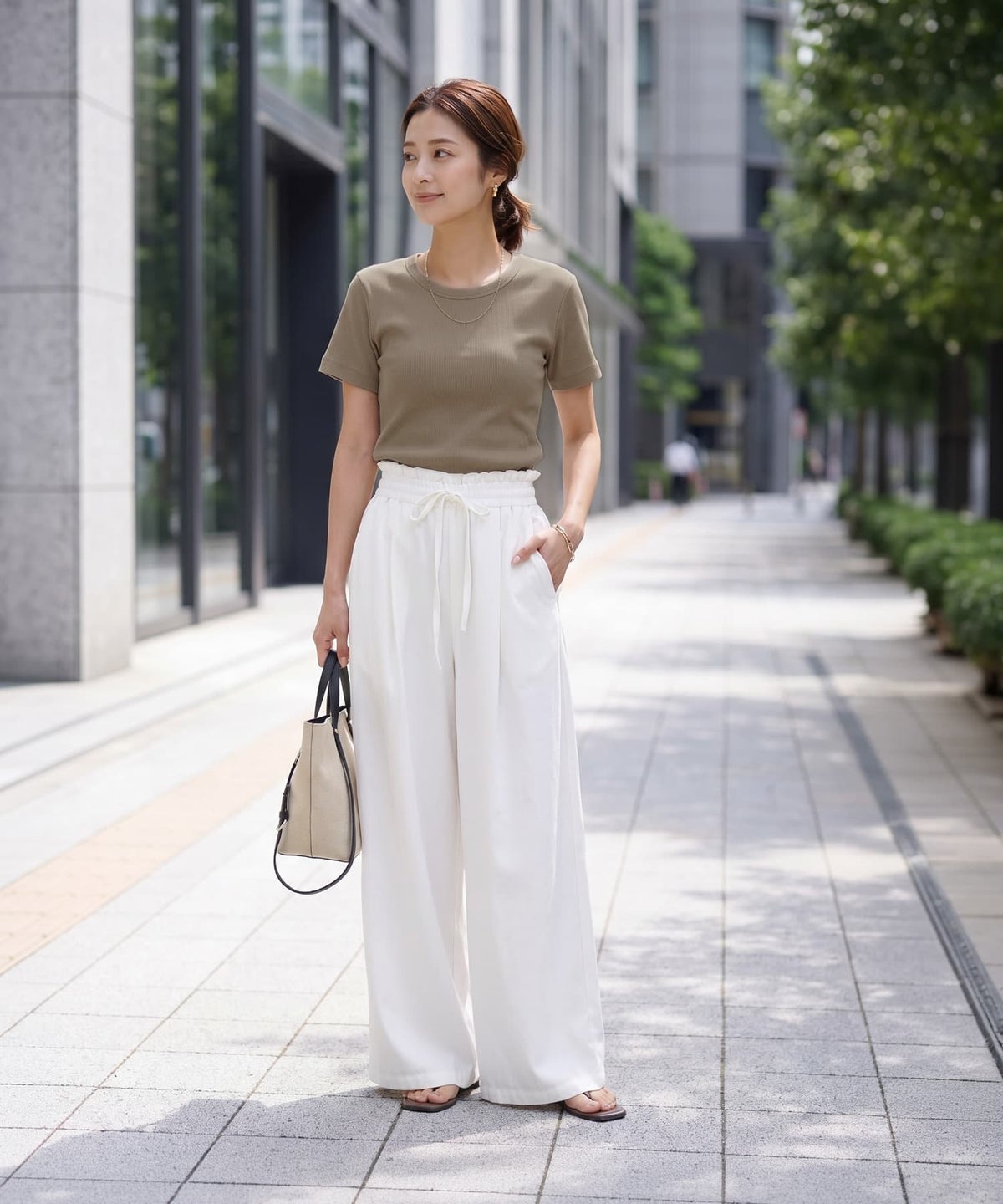 着用イメージ 163cm オリーブベージュ
