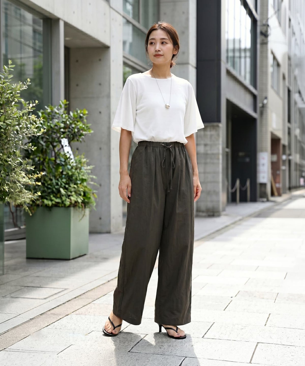着用イメージ 163cm ホワイト