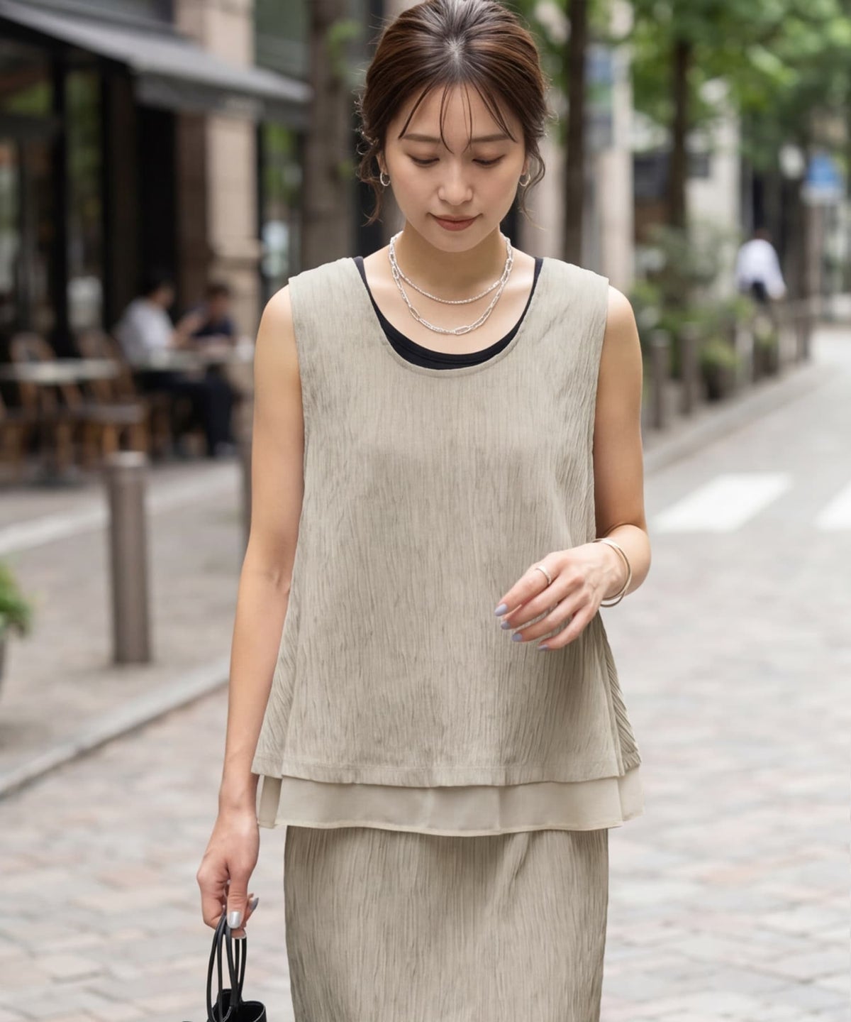着用イメージ 163cm サンドベージュ