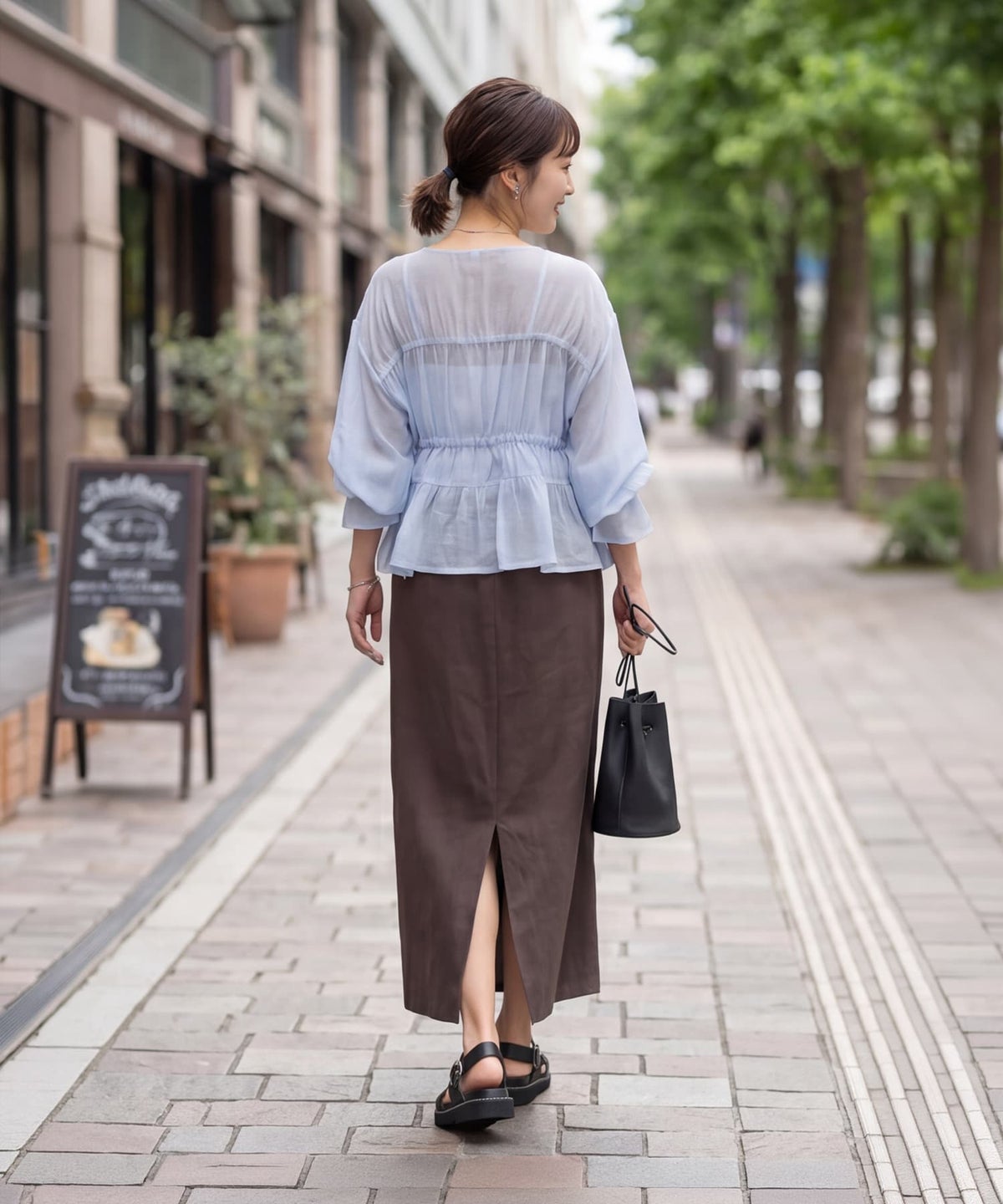 着用イメージ 163cm アイボリー
