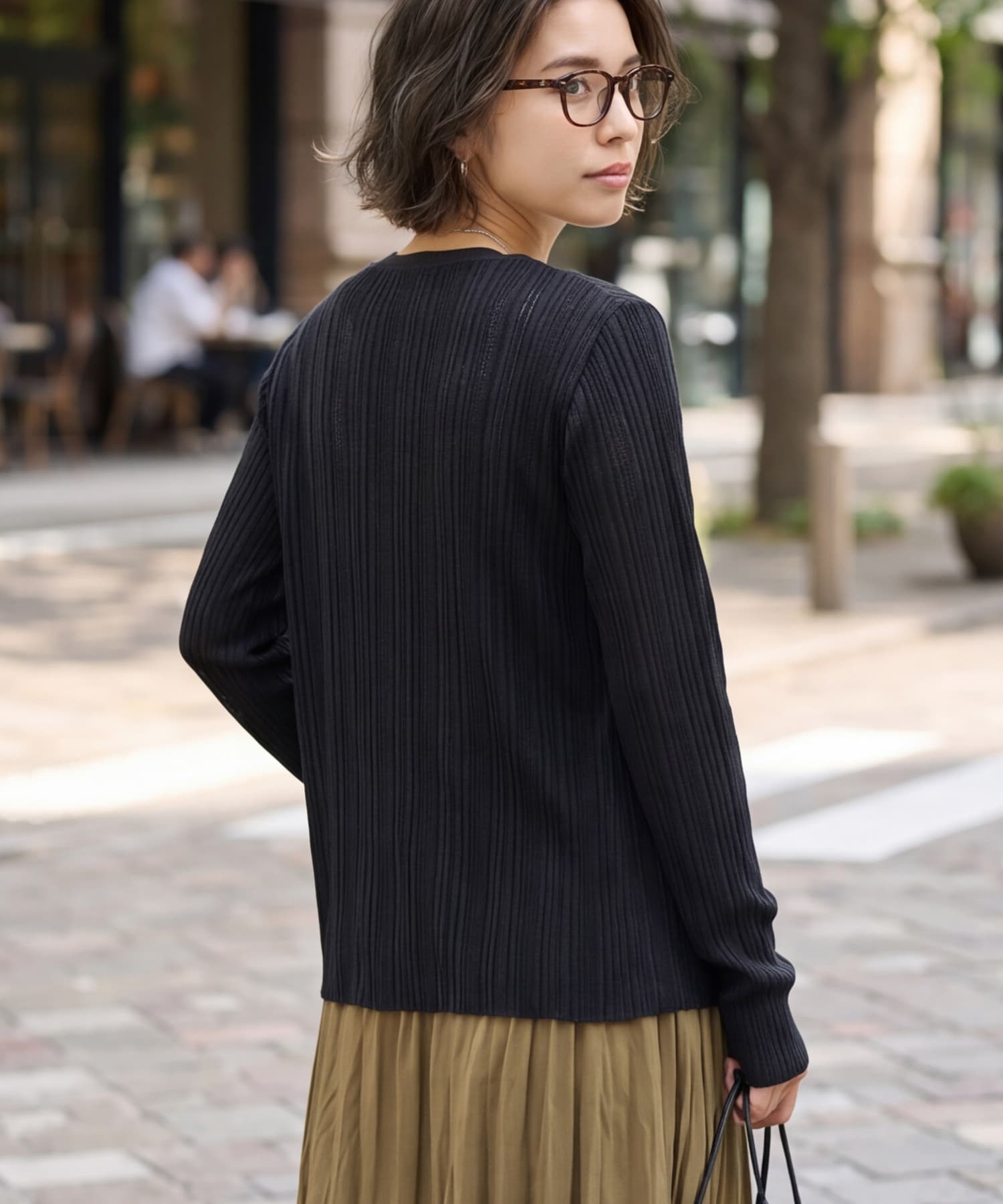 サラッとしたランダムリブカーディガン | おしゃれな大人レディース