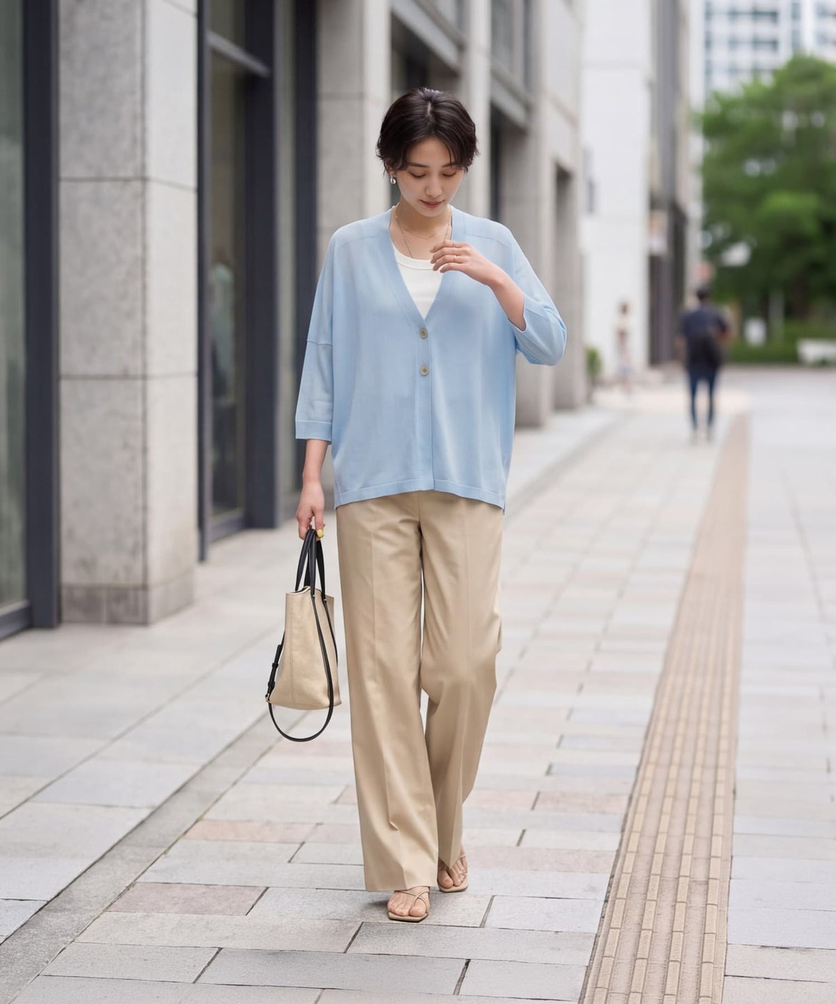 着用イメージ 163cm アクアブルー