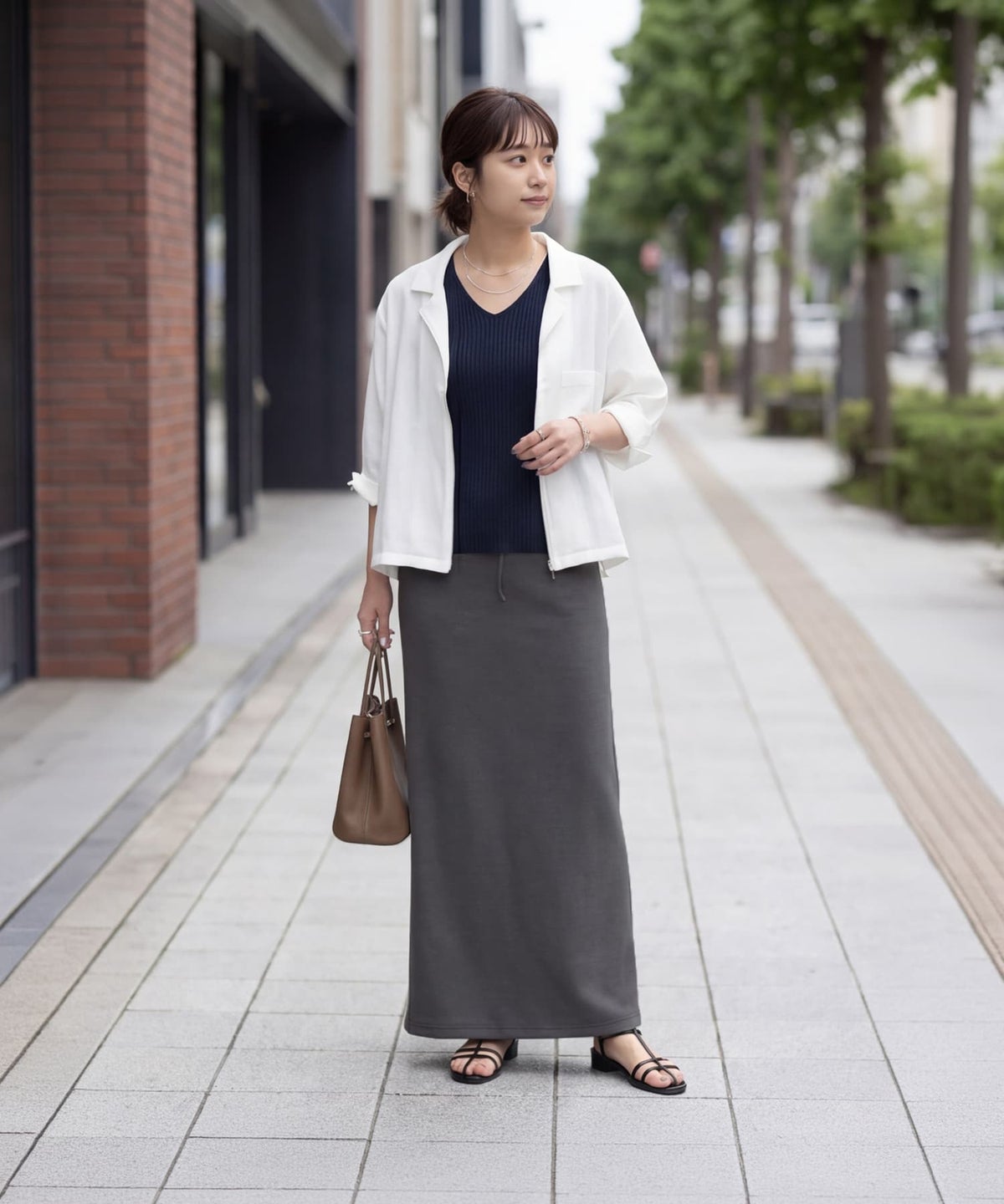 着用イメージ 163cm ホワイト